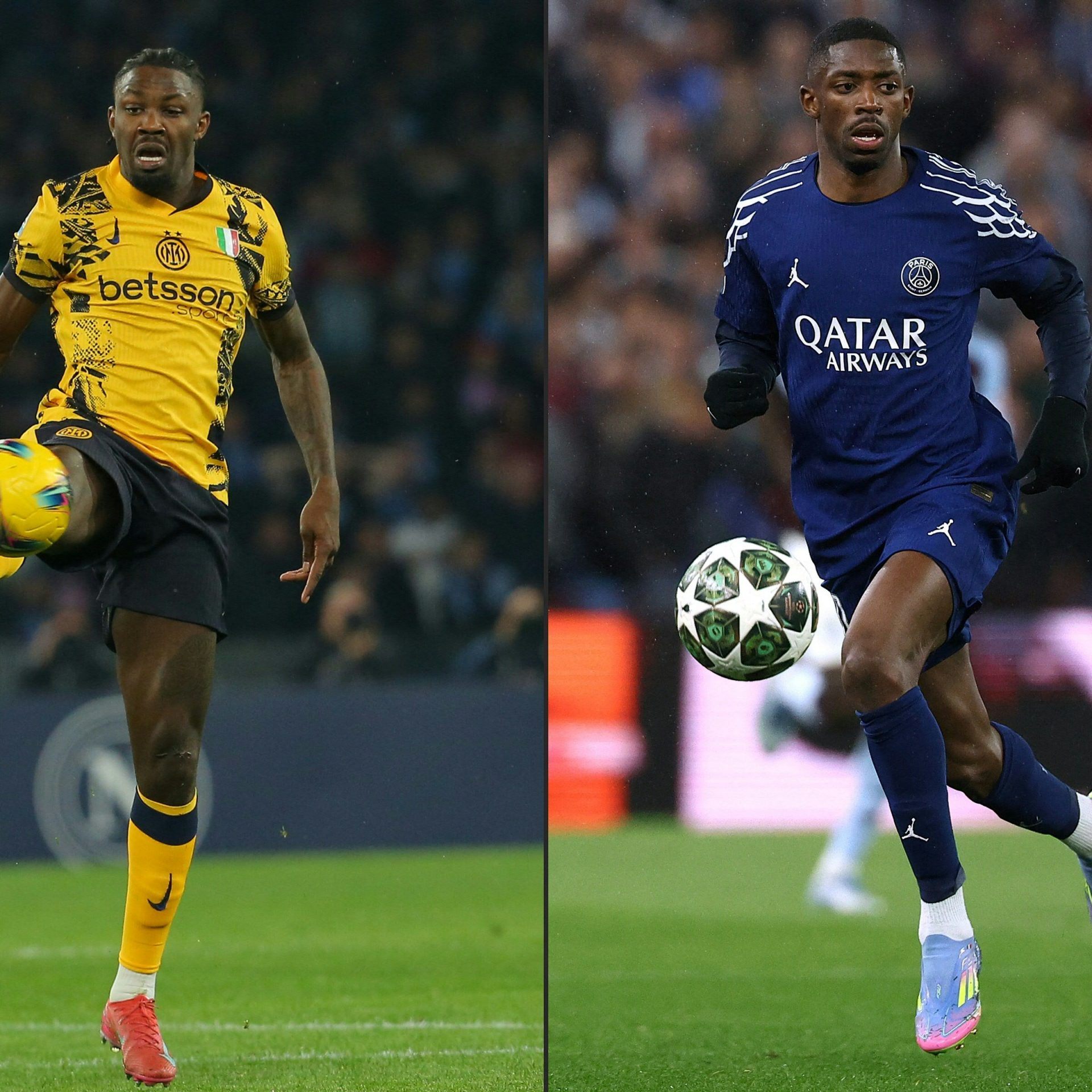 Sie könnten das Champions-League-Finale zwischen Inter Mailand und Paris SG entscheiden: Marcus Thuram und Ousmane Dembele.