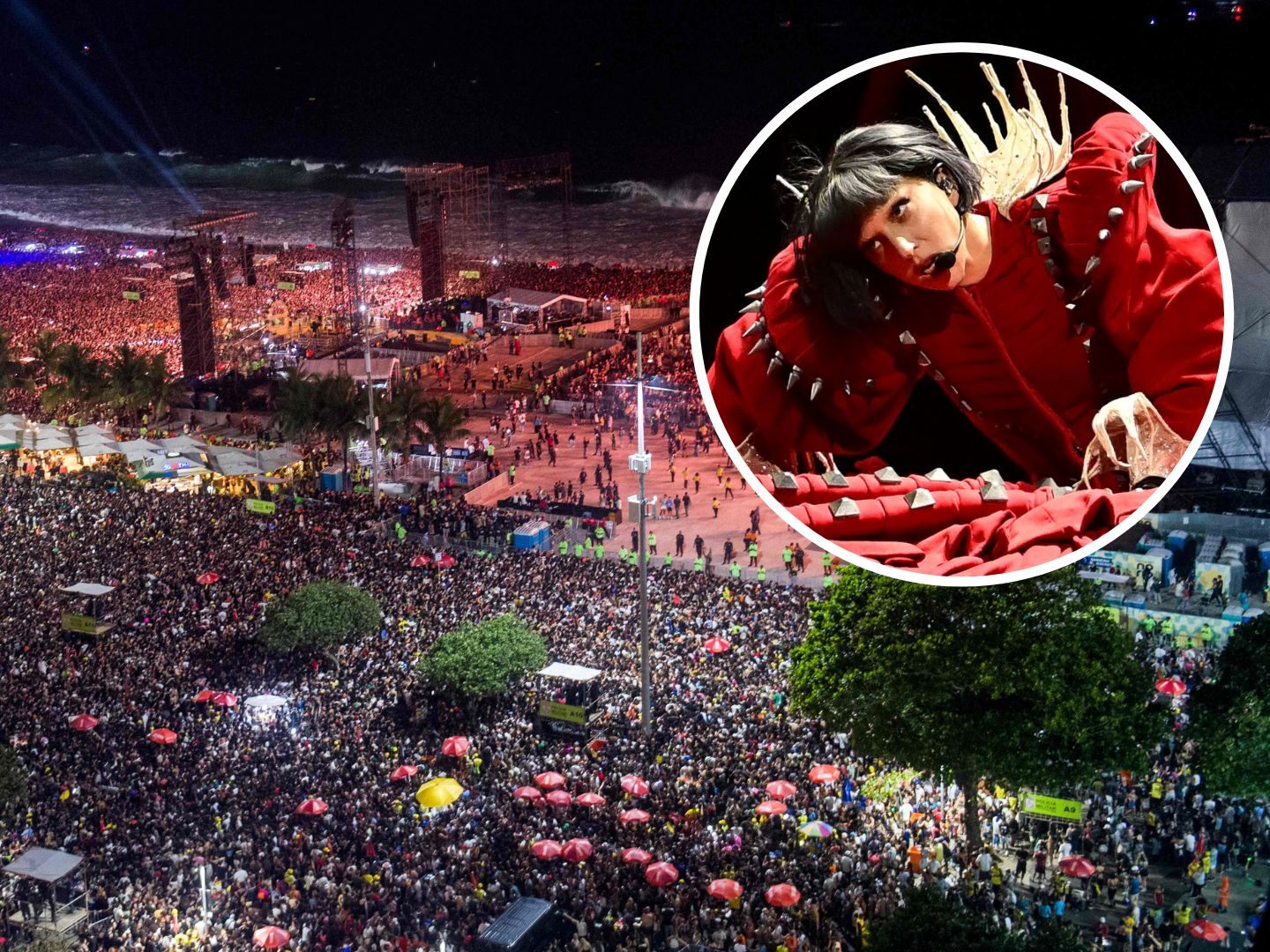 2,1 Millionen Fans strömten zum Gratis-Konzert von Lady Gaga. 2,1 Millionen Fans strömten zum Gratis-Konzert von Lady Gaga.