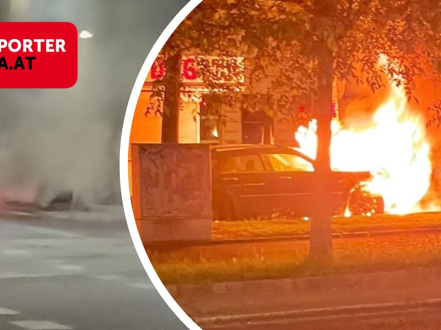 Ein Pkw stand am Hernalser Gürtel in Vollbrand. Ein Pkw stand am Hernalser Gürtel in Vollbrand.