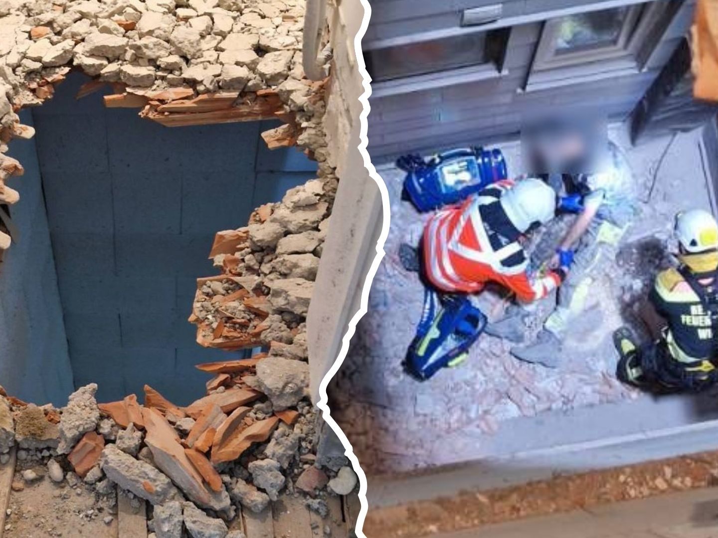 Feuerwehr und Rettung eilten dem schwer verletzten Bauarbeiter zu Hilfe. Feuerwehr und Rettung eilten dem schwer verletzten Bauarbeiter zu Hilfe.