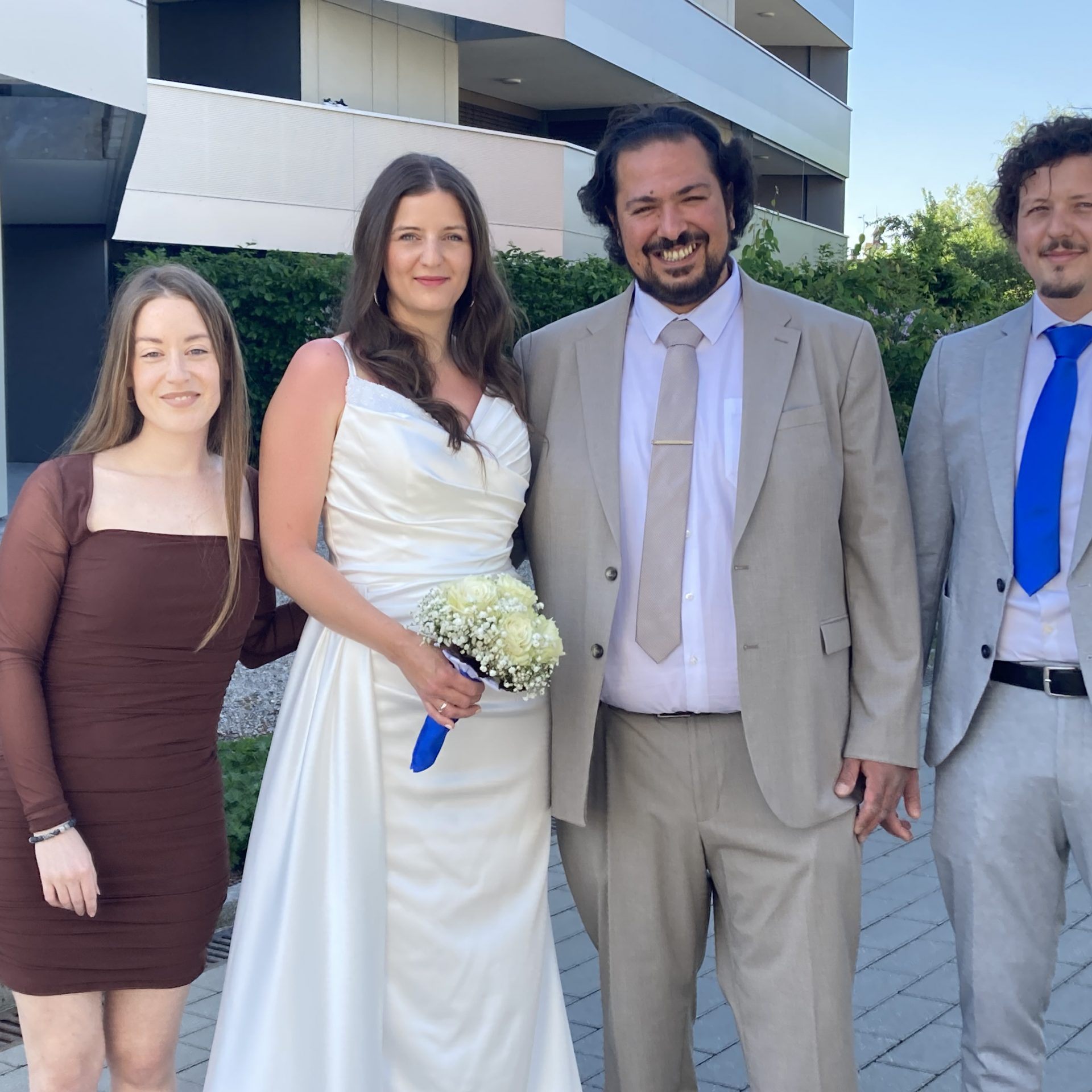 Stefanie Hüttmayr und Christian Djordevic feierten ihre standesamtliche Trauung.