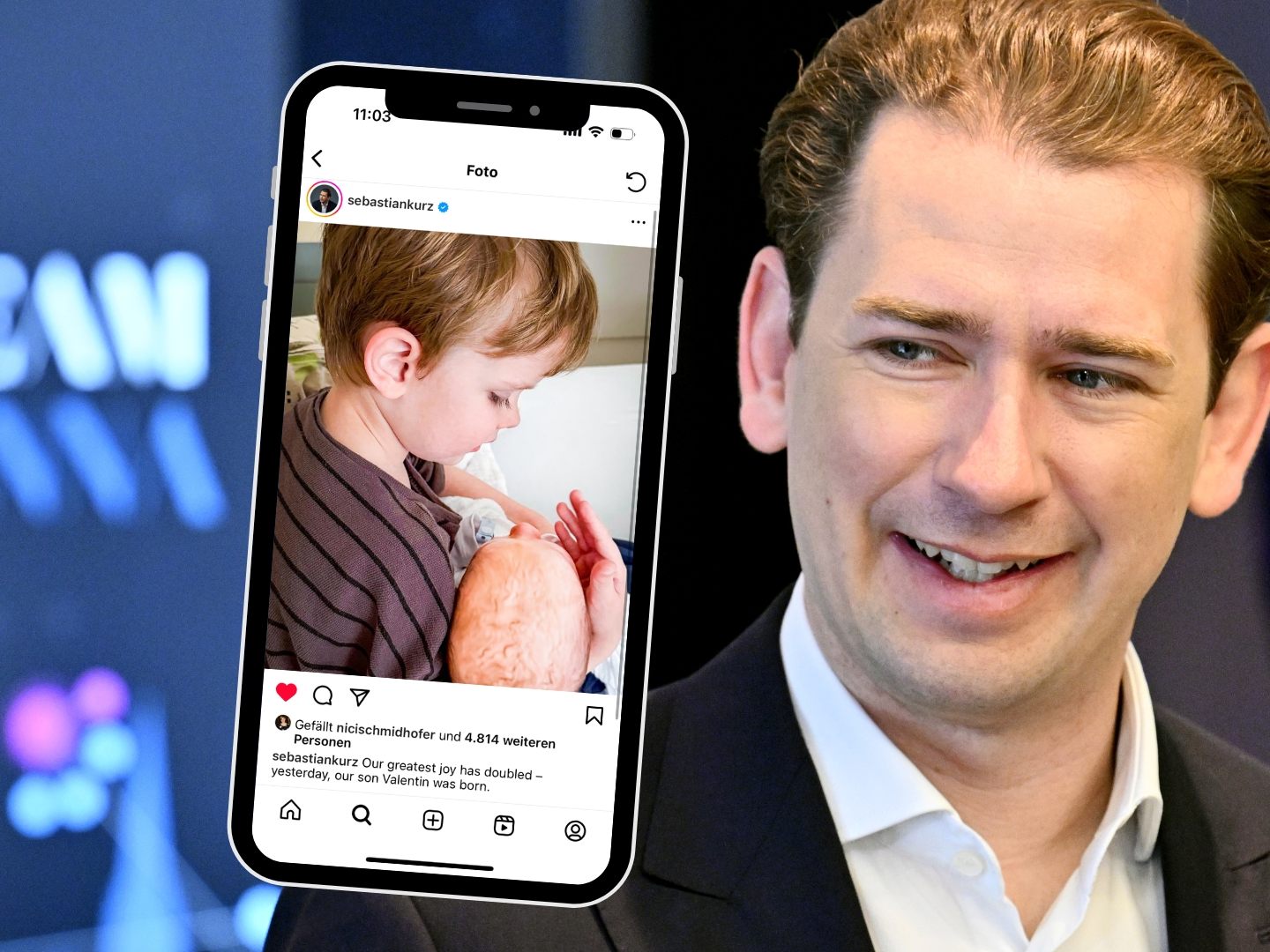 Sebastian Kurz ist zum zweiten Mal Papa geworden.