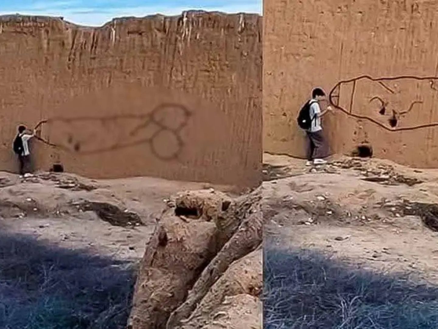 Obszönes Graffiti auf Weltkulturerbe.