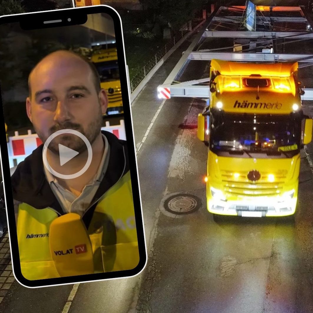 26 Tonnen Stahl von Hard nach Bregenz transportiert.