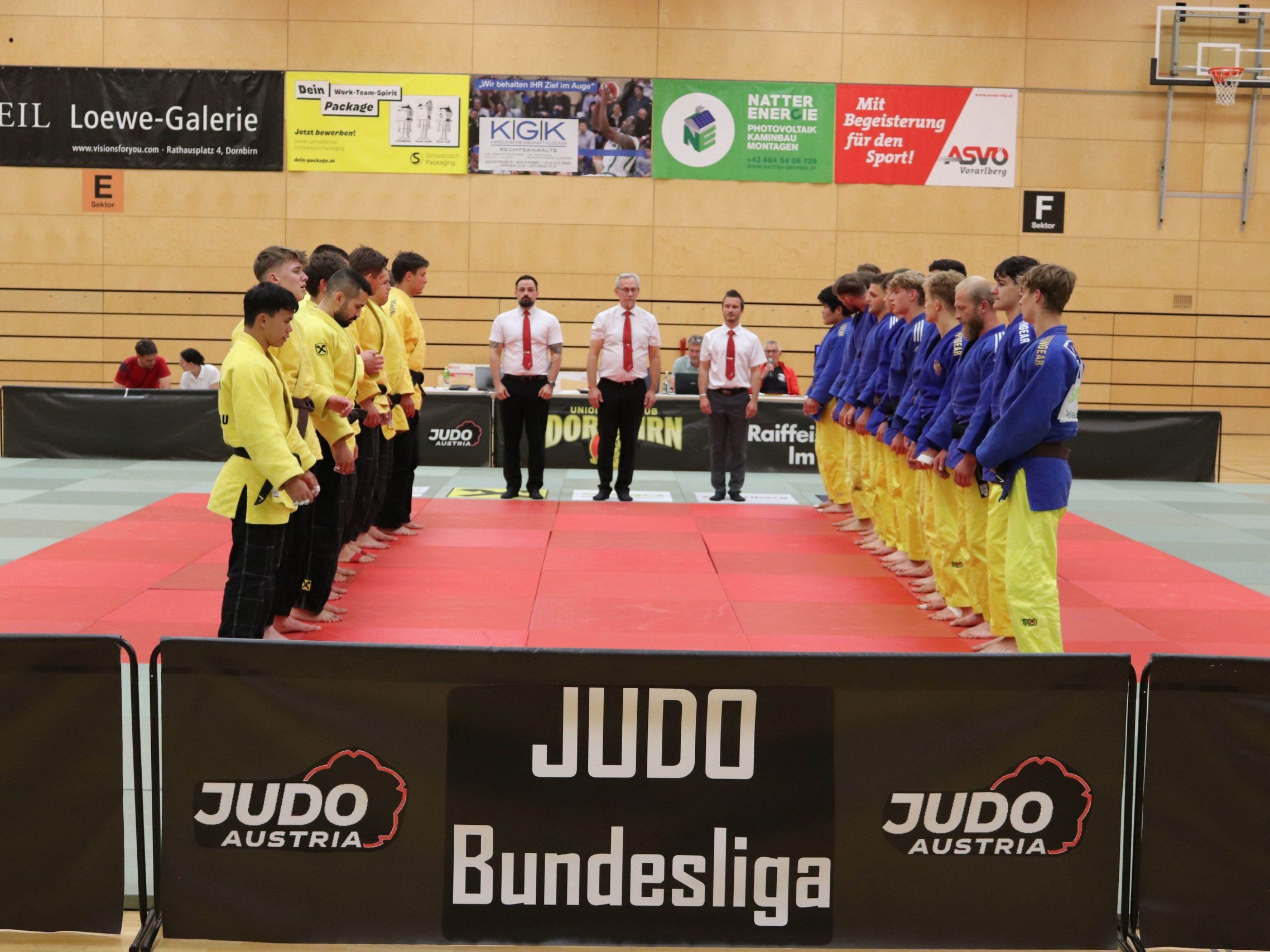Das Publikum sah eine spannende Begegnung der Dornbirner Judokas gegen die Gäste aus dem Pinzgau. Das Publikum sah eine spannende Begegnung der Dornbirner Judokas gegen die Gäste aus dem Pinzgau.