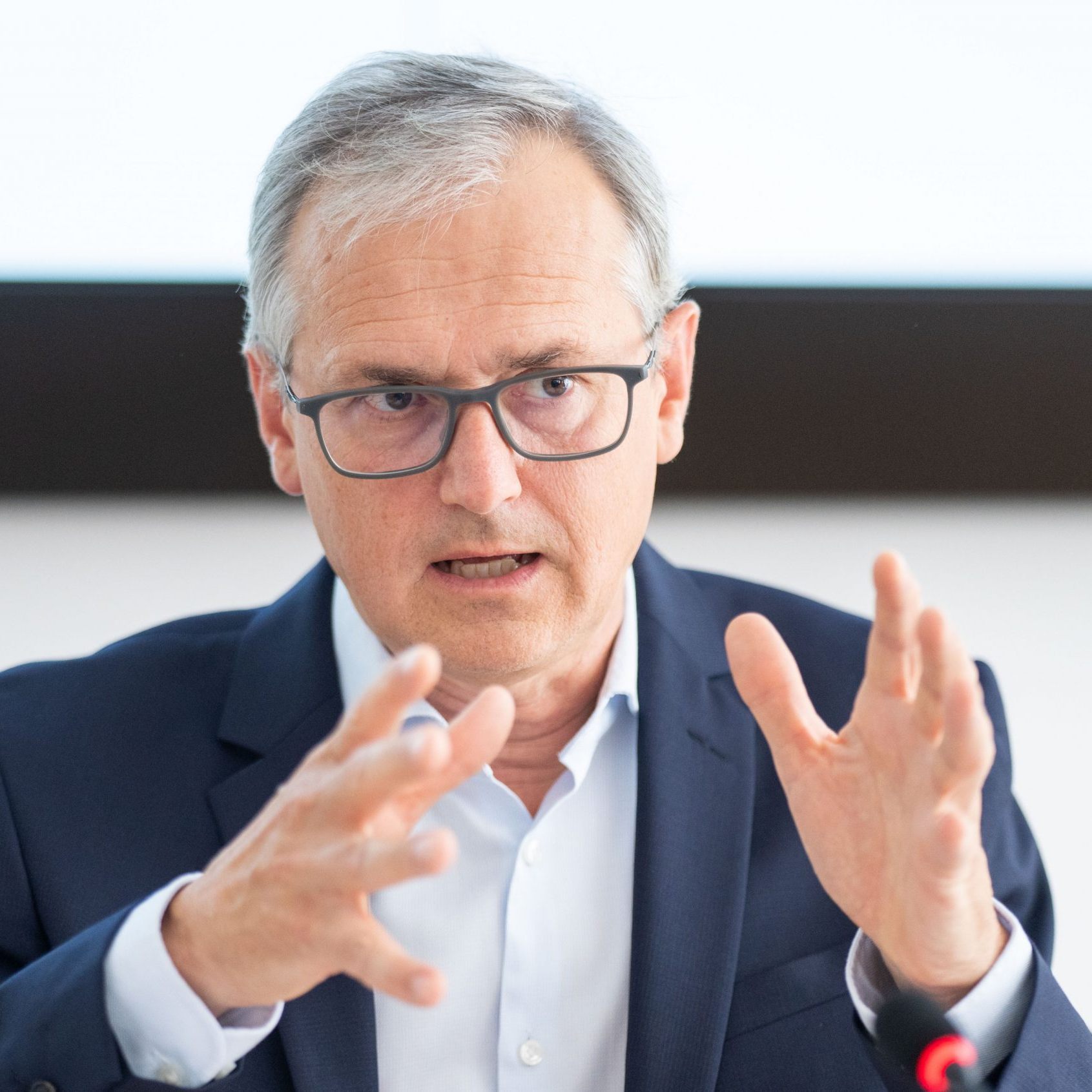 E-Control Vorstand Wolfang Urbantschitsch während eines PG der Bundeswettbewerbsbehörde (BWB) und E-Control.