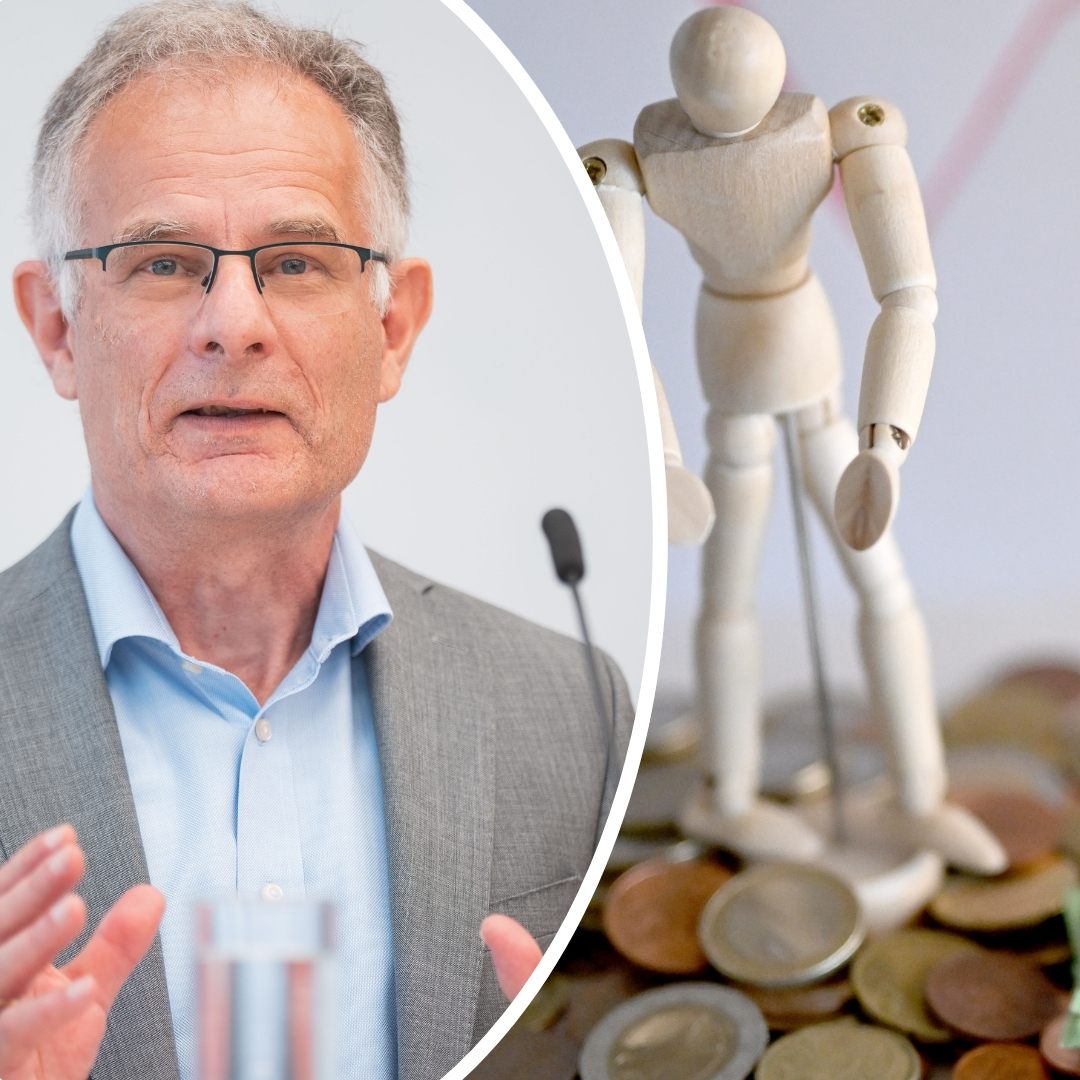 Finanzminister Markus Marterbauer im Rahmen einer Pressekonferenz.