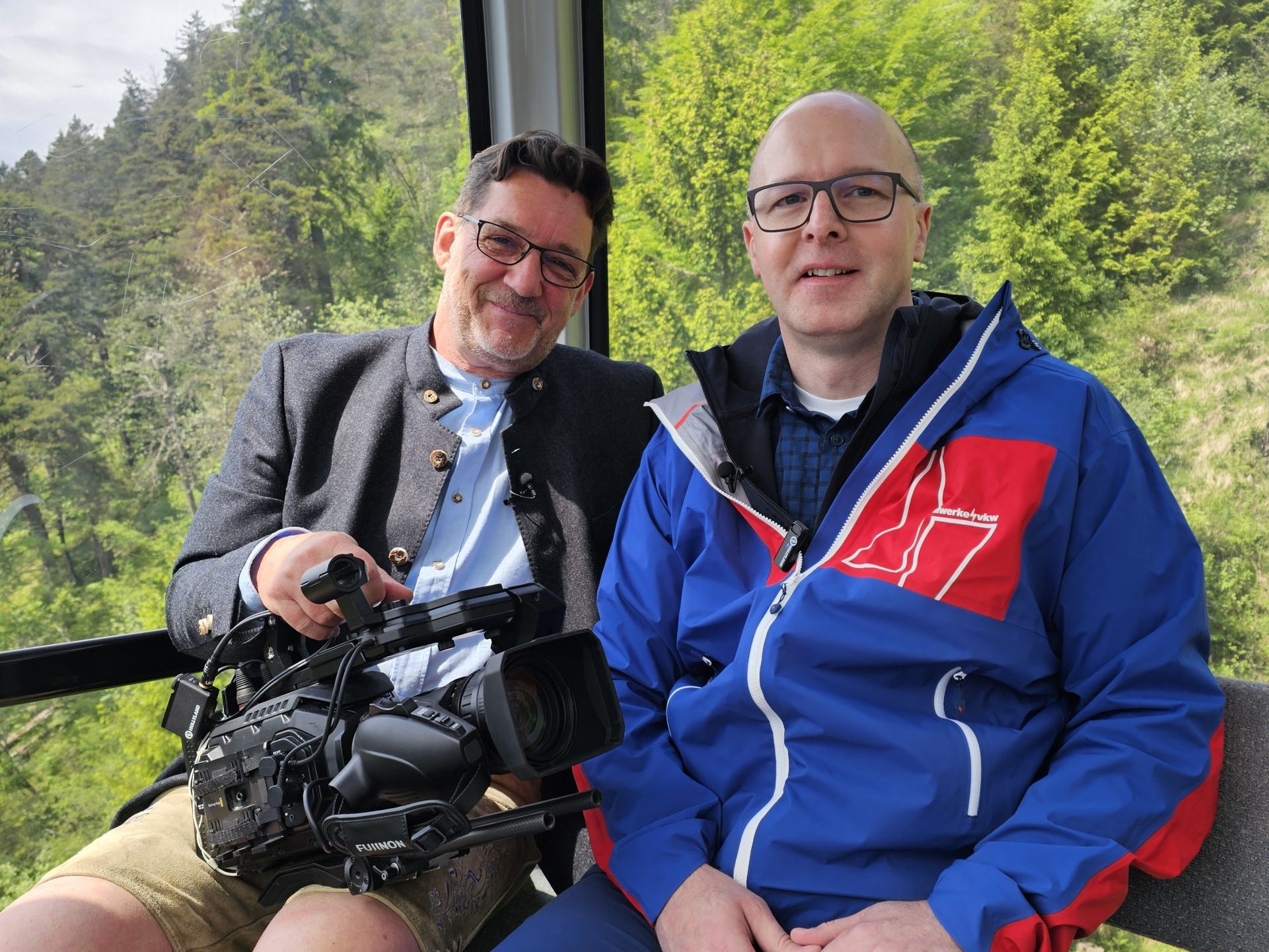 Illwerke-VKW Vorstand Dipl. Ing. Gerd Wegeler ist zu Gast in der Fernsehgondel am Muttersberg bei Andreas Seeburger.