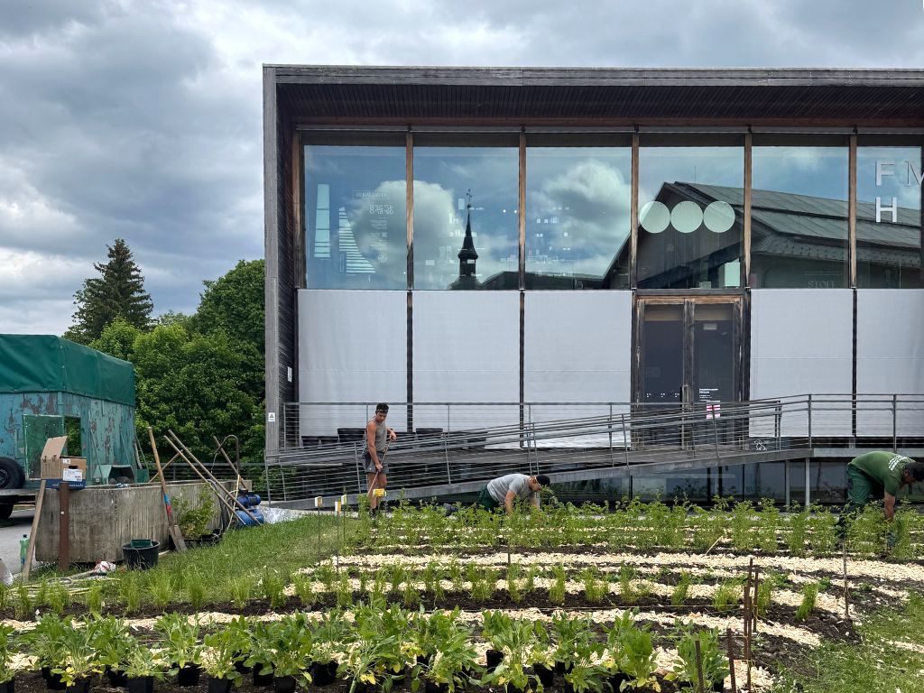 Vor dem Frauenmuseum Hittisau entsteht die STOFF/WIESE, ein Materialgarten für nachhaltige Mode. Vor dem Frauenmuseum Hittisau entsteht die STOFF/WIESE, ein Materialgarten für nachhaltige Mode.