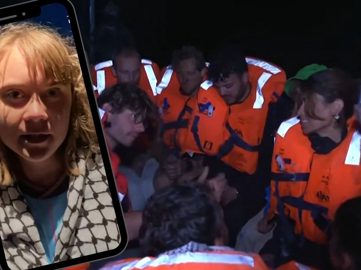 Das Aktivistenboot mit Greta Thunberg an Bord wurde von der Israelischen Armee aufgegriffen. Das Aktivistenboot mit Greta Thunberg an Bord wurde von der Israelischen Armee aufgegriffen.