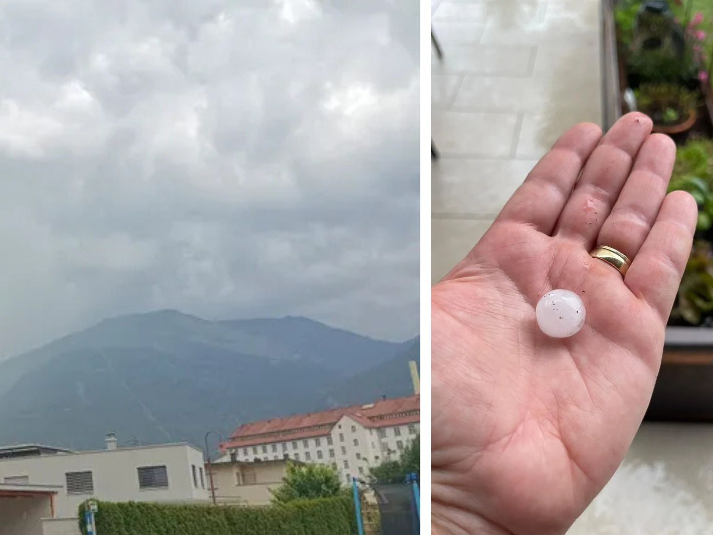 Die ersten Meldungen über Regen und Hagel kommen in der VOL.AT-Redaktion an.