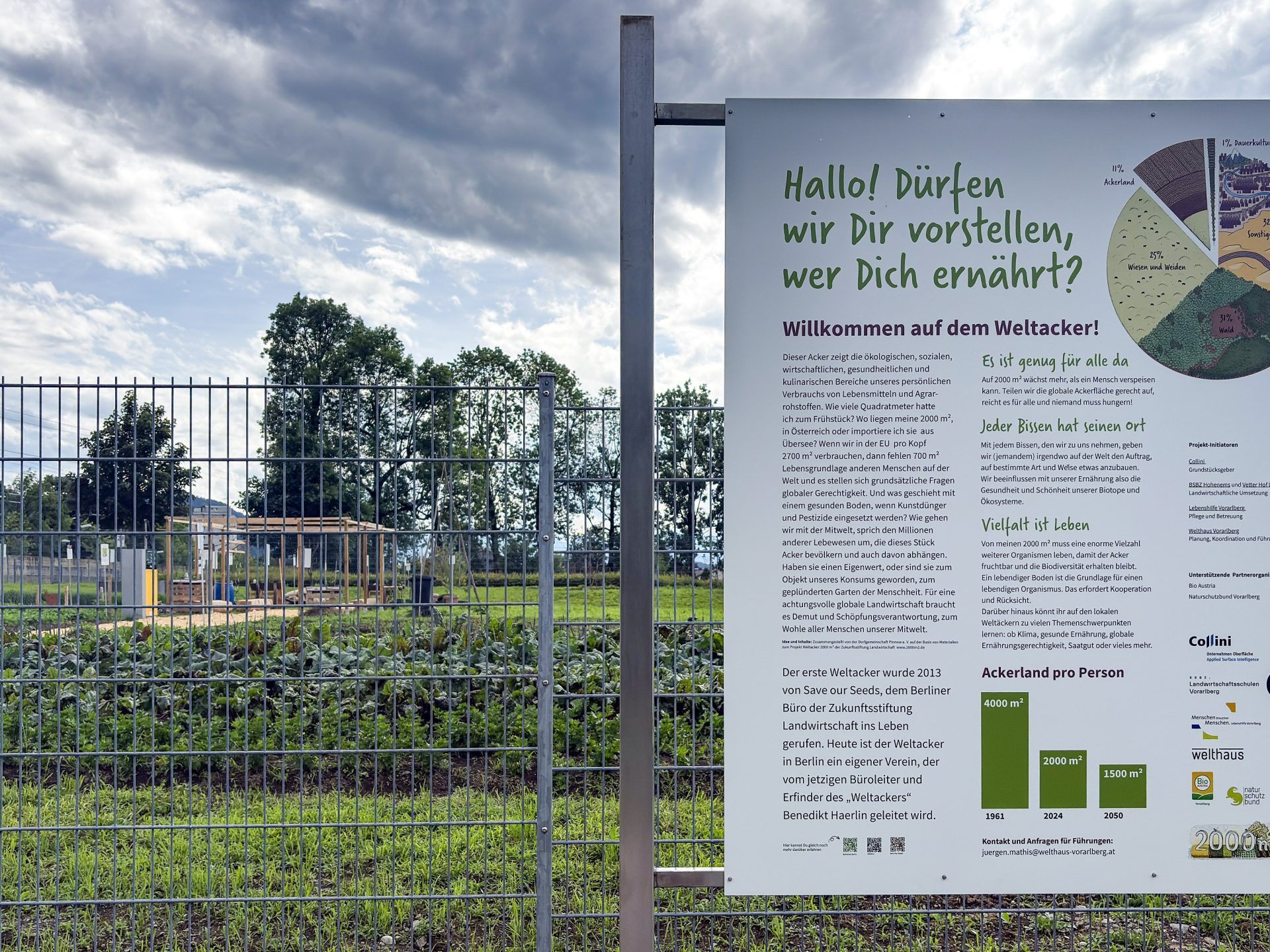 Der neue Weltacker in Hohenems zeigt globale Zusammenhänge in Sachen Ernährung und Landwirtschaft auf.