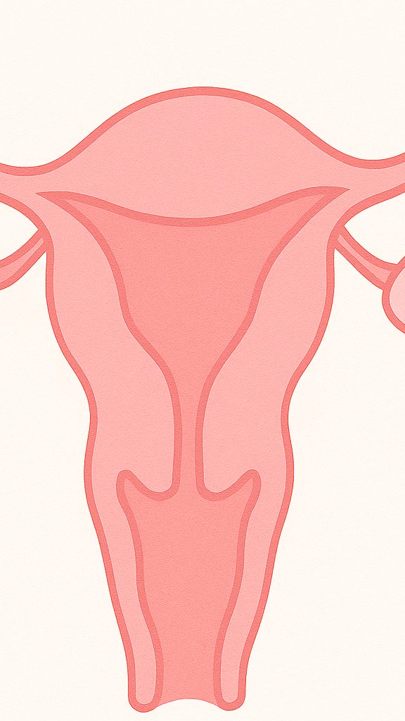 Stilisierte Darstellung von Gebärmutterhalskrebs: Eine Vergrößerung der Krebszellen im Bereich des Gebärmutterhalses zeigt die Gefahr, die von einer HPV-Infektion ausgehen kann.