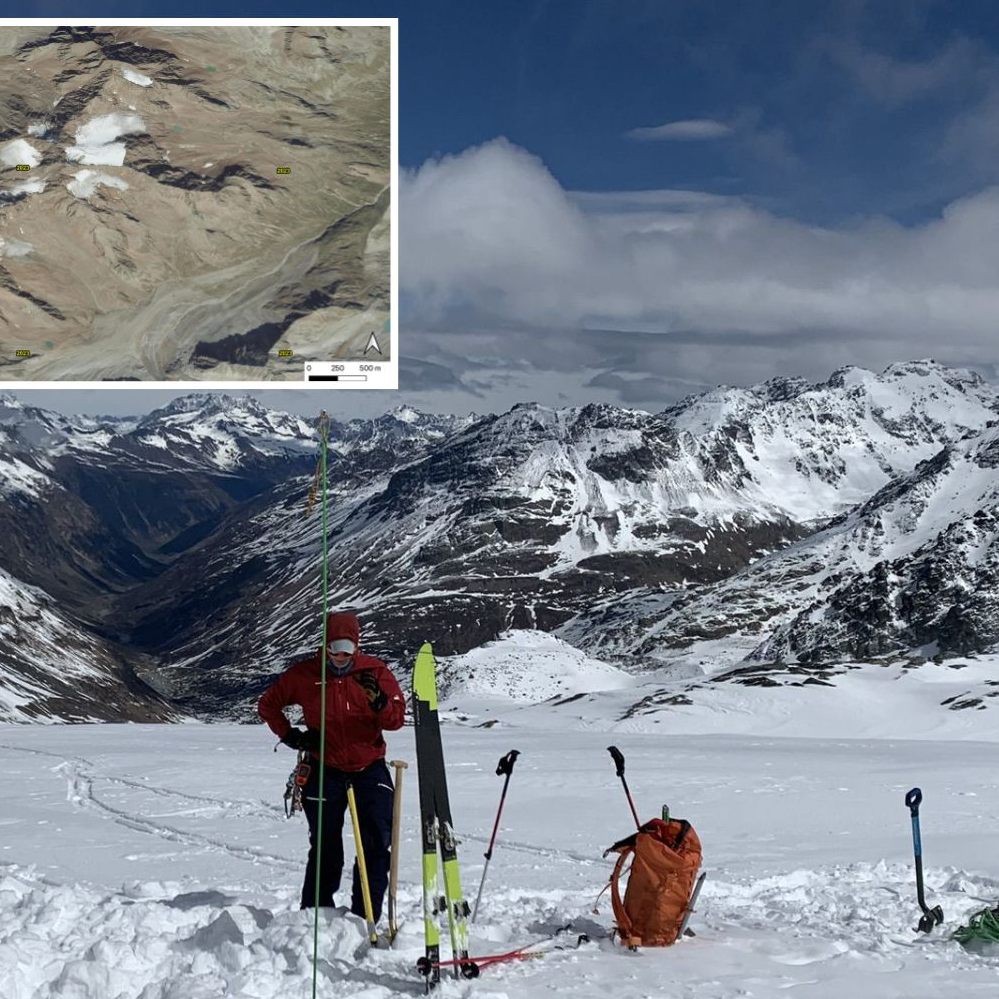 Feldarbeiten am Jamtalferner in der Silvretta vom 26.04.2025.