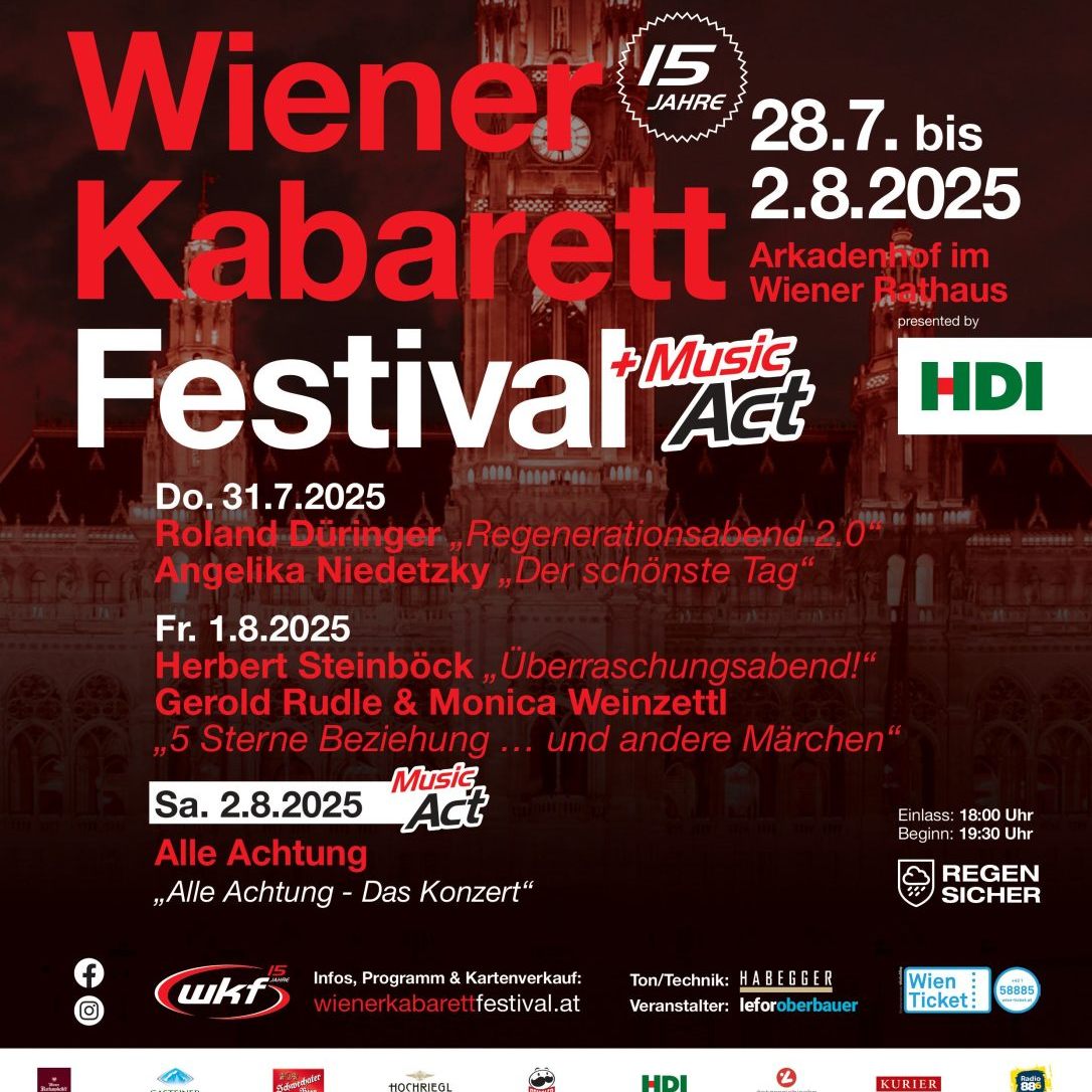 Das Wiener Kabarettfestival 2025 feiert 15 Jahre Jubiläum.