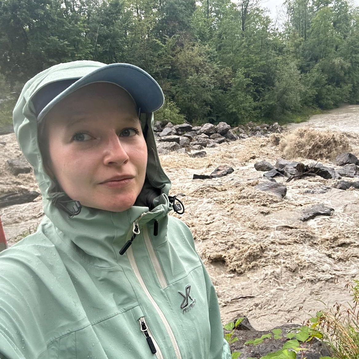 Die Furt nach den starken Regenfällen.
