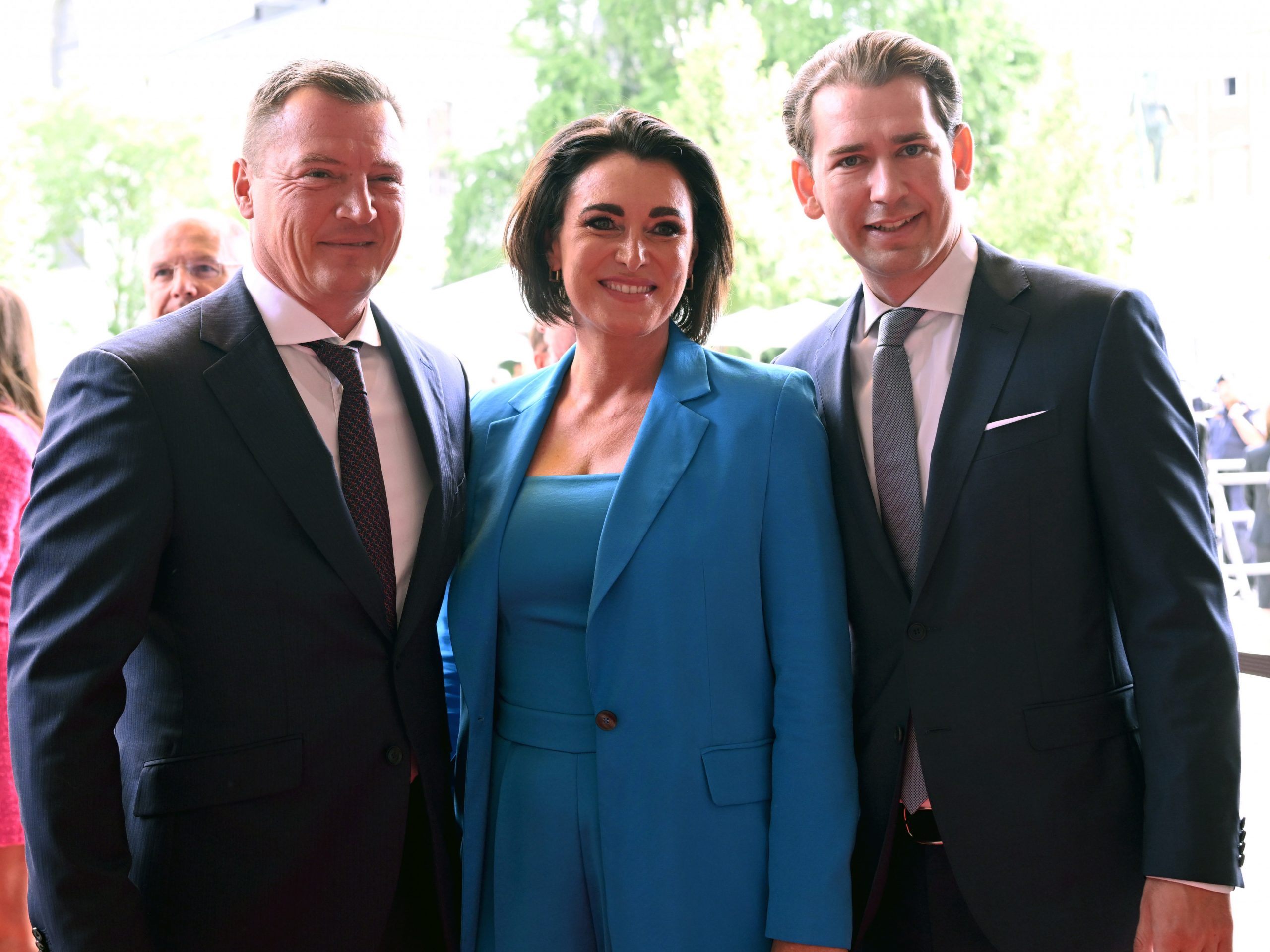 (v.l.) Unternehmer Markus Friesacher, Elisabeth Köstinger und der ehemalige BK Sebastian Kurz. (v.l.) Unternehmer Markus Friesacher, Elisabeth Köstinger und der ehemalige BK Sebastian Kurz.