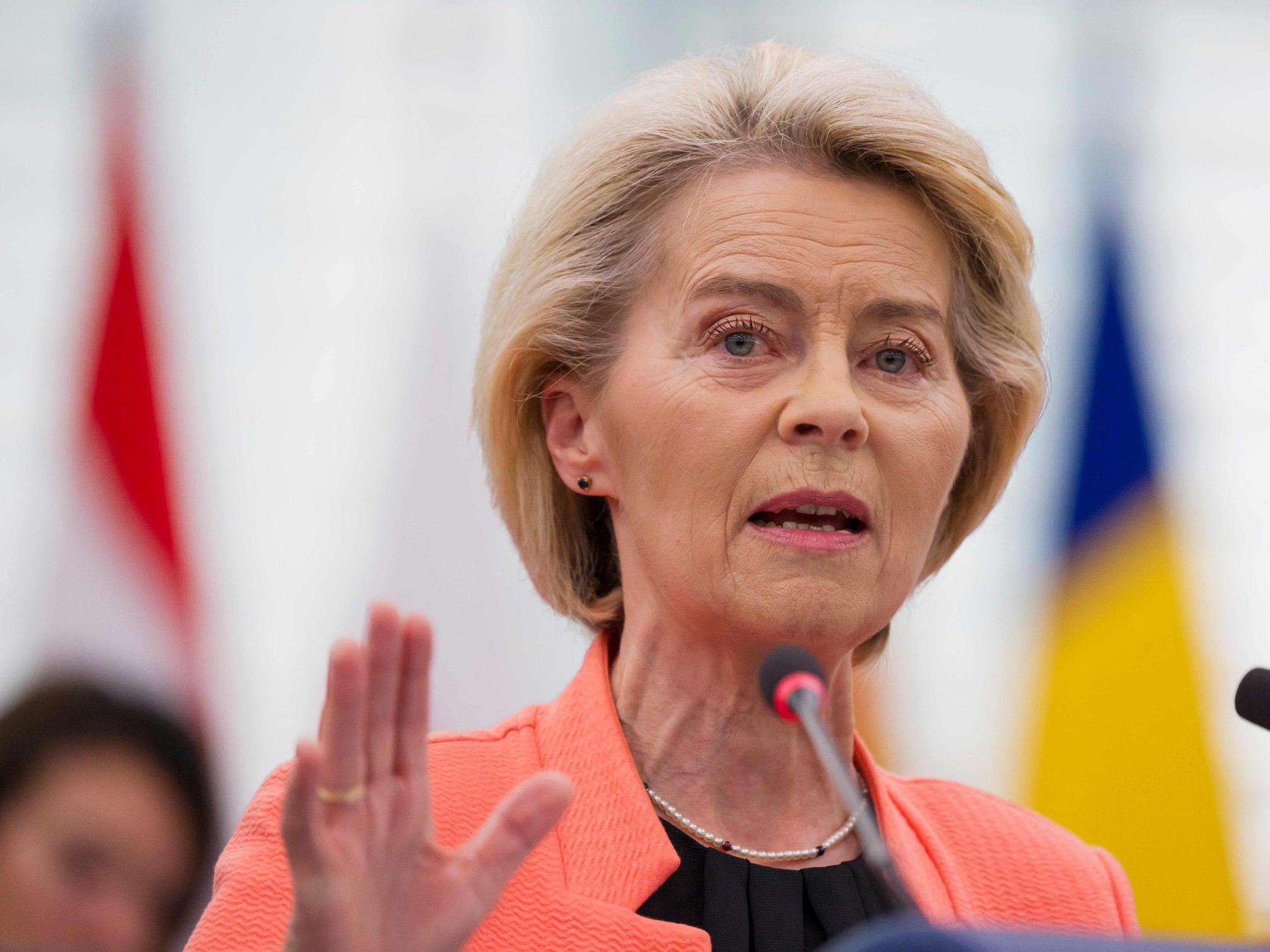 Im Europaparlament wird über einen Misstrauensantrag gegen Ursula von der Leyen abgestimmt.