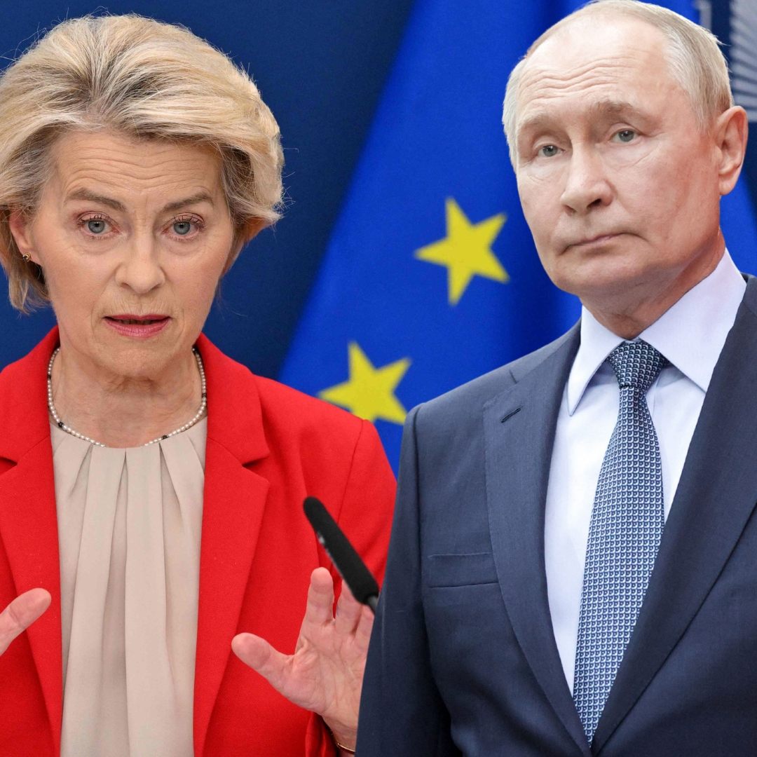 EU-Kommissionspräsidentin Ursula von der Leyen spricht am 10. Juli bei einer Pressekonferenz in Brüssel über das neue Sanktionspaket der Europäischen Union gegen Russland. EU-Kommissionspräsidentin Ursula von der Leyen spricht am 10. Juli bei einer Pressekonferenz in Brüssel über das neue Sanktionspaket der Europäischen Union gegen Russland.