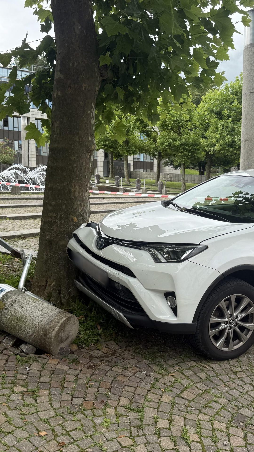 Pkw-Lenkerin prallte mit ihrem Auto in einen Baum vor dem Landhaus.