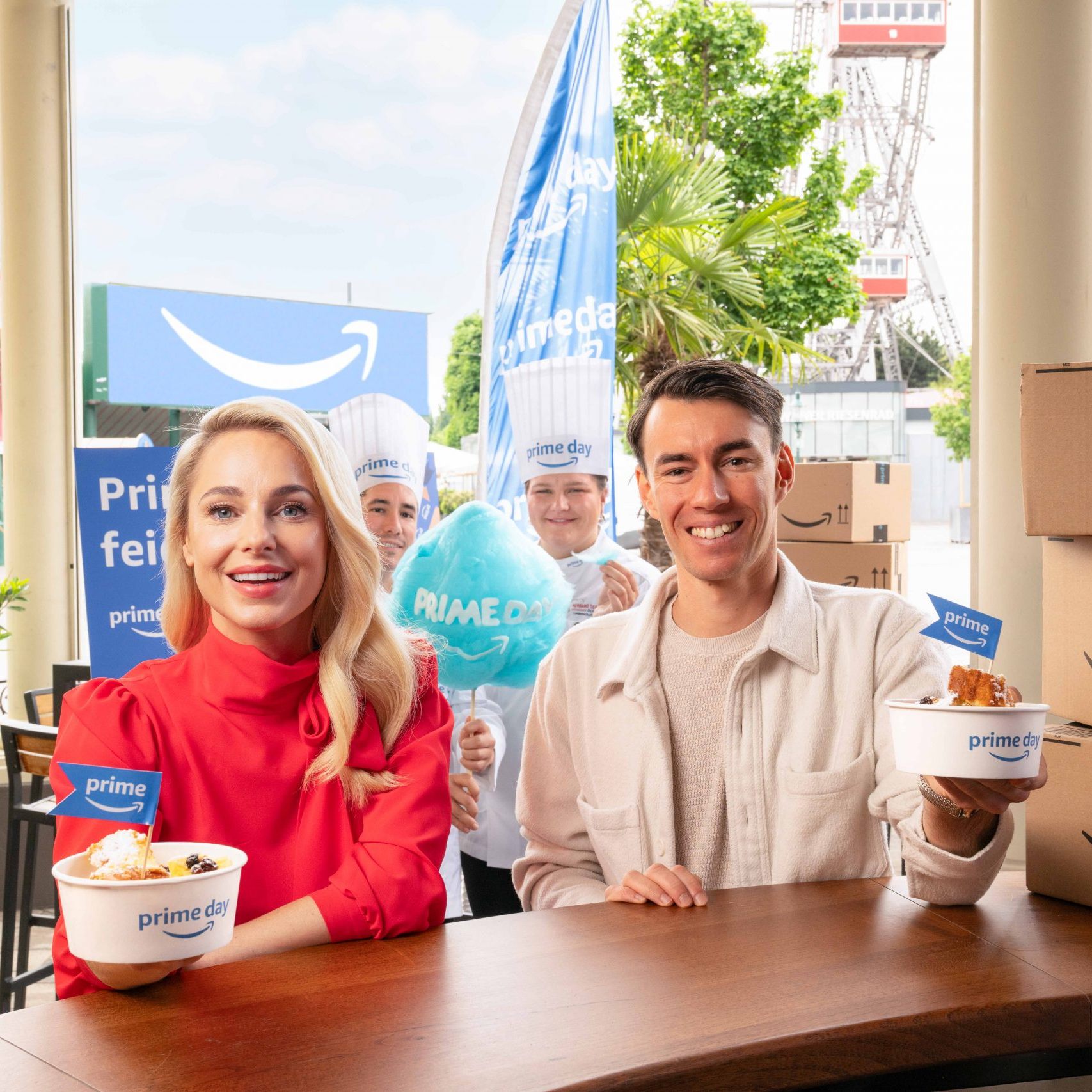 Im Wiener Prater gibt es am 8. Juli gratis Kaiserschmarren-Burger und Freifahrten für Prime-Mitglieder.