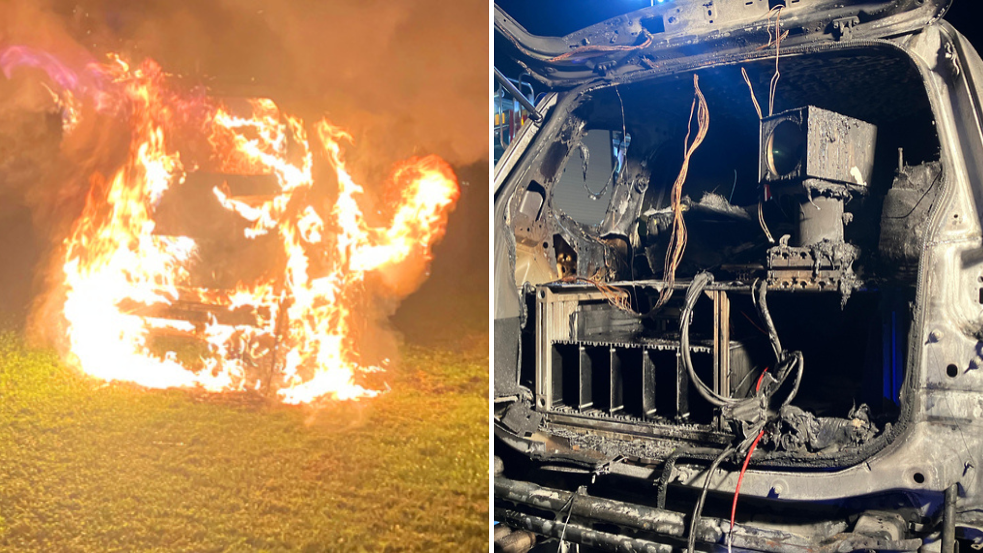 V Höchstu požgano policijsko vozilo z radarjem