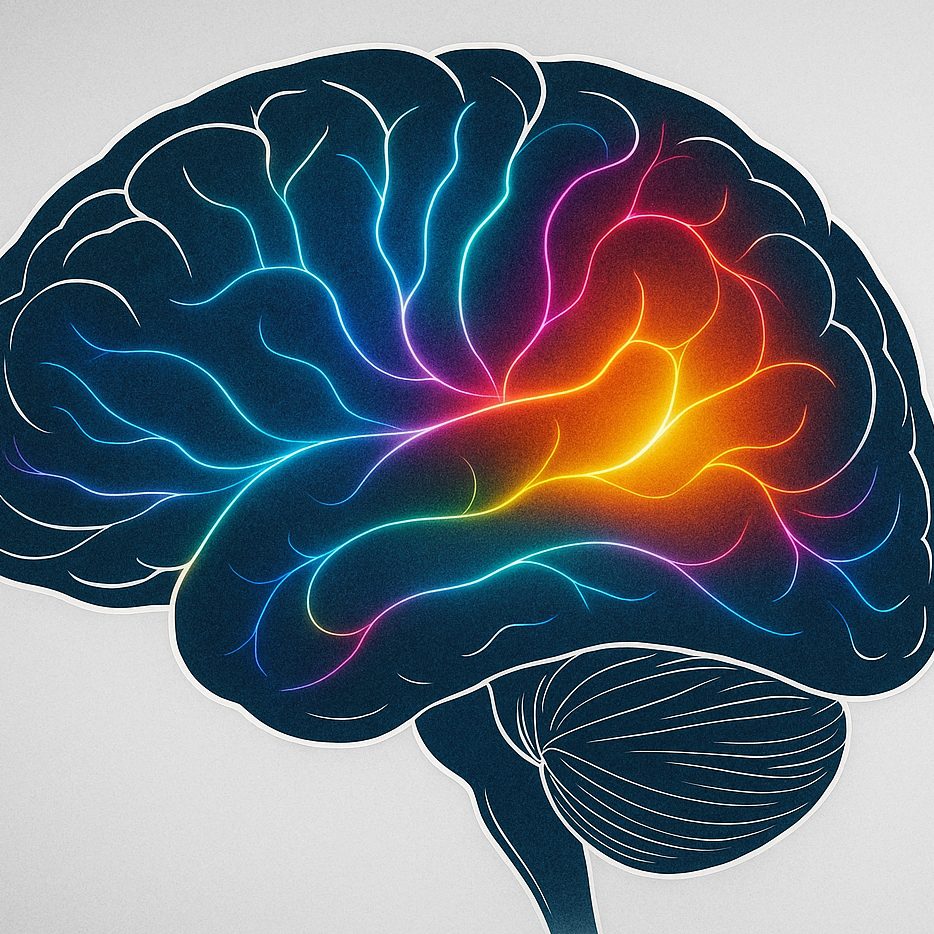 Das Belohnungssystem im Gehirn: Bei ADHS-Betroffenen reagiert es oft schwächer auf alltägliche Reize – und umso stärker auf Substanzen wie Alkohol, Nikotin oder Cannabis. Das Dopamin-Molekül (rechts) spielt dabei eine zentrale Rolle.