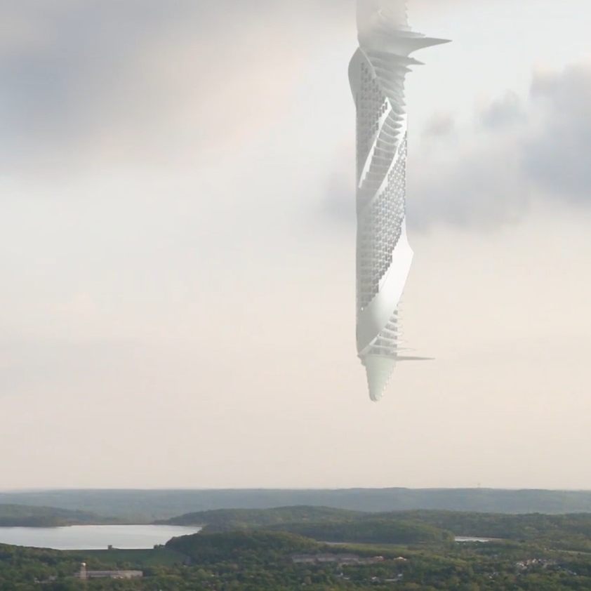 Analemma Tower: Ein schwebender Wolkenkratzer an einem Asteroiden. Science-Fiction oder Zukunft der Architektur?