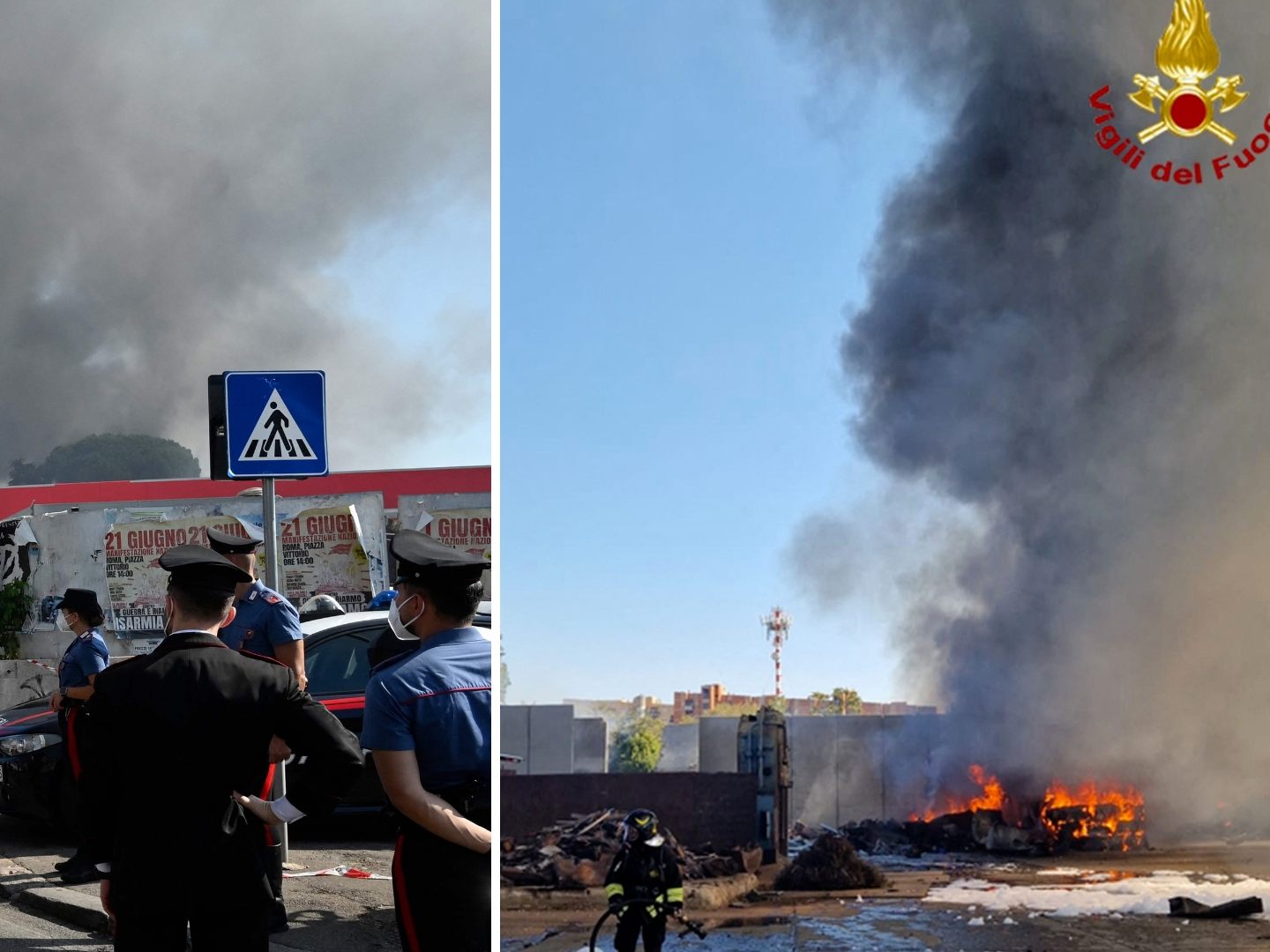Mehrere Einsatzkräfte wurden verletzt, dichter Rauch war kilometerweit sichtbar.