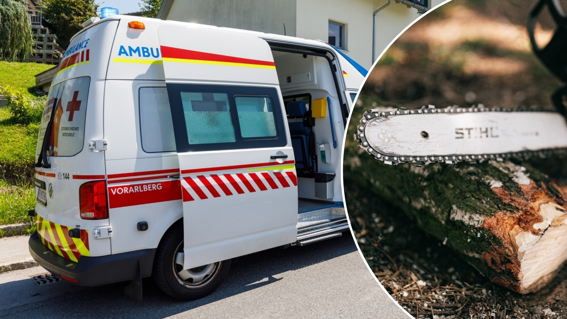 Delavec se je poškodoval z motorno žago v Dornbirnu