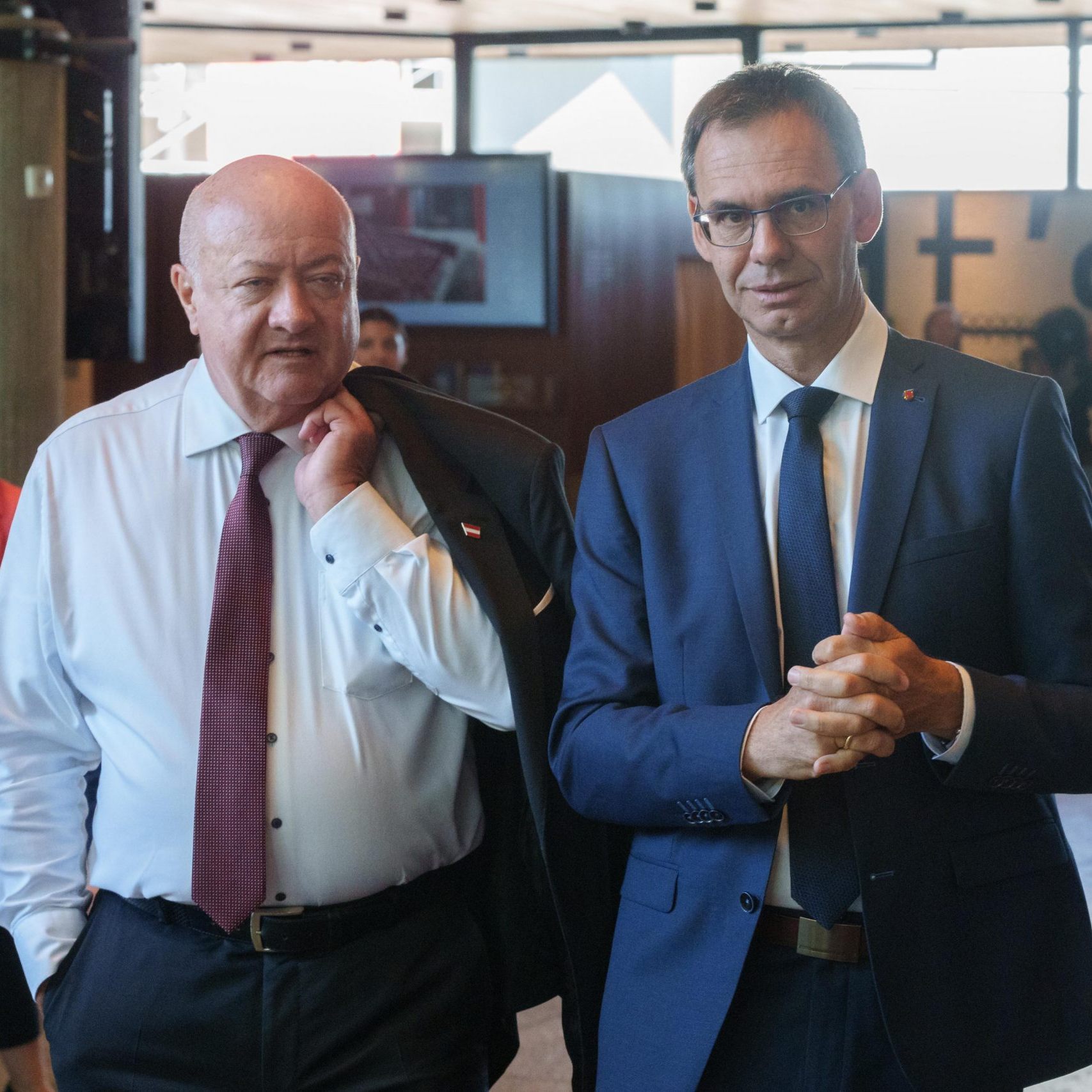 Bundeskanzler Christian Stocker und Landeshauptmann Markus Wallner.