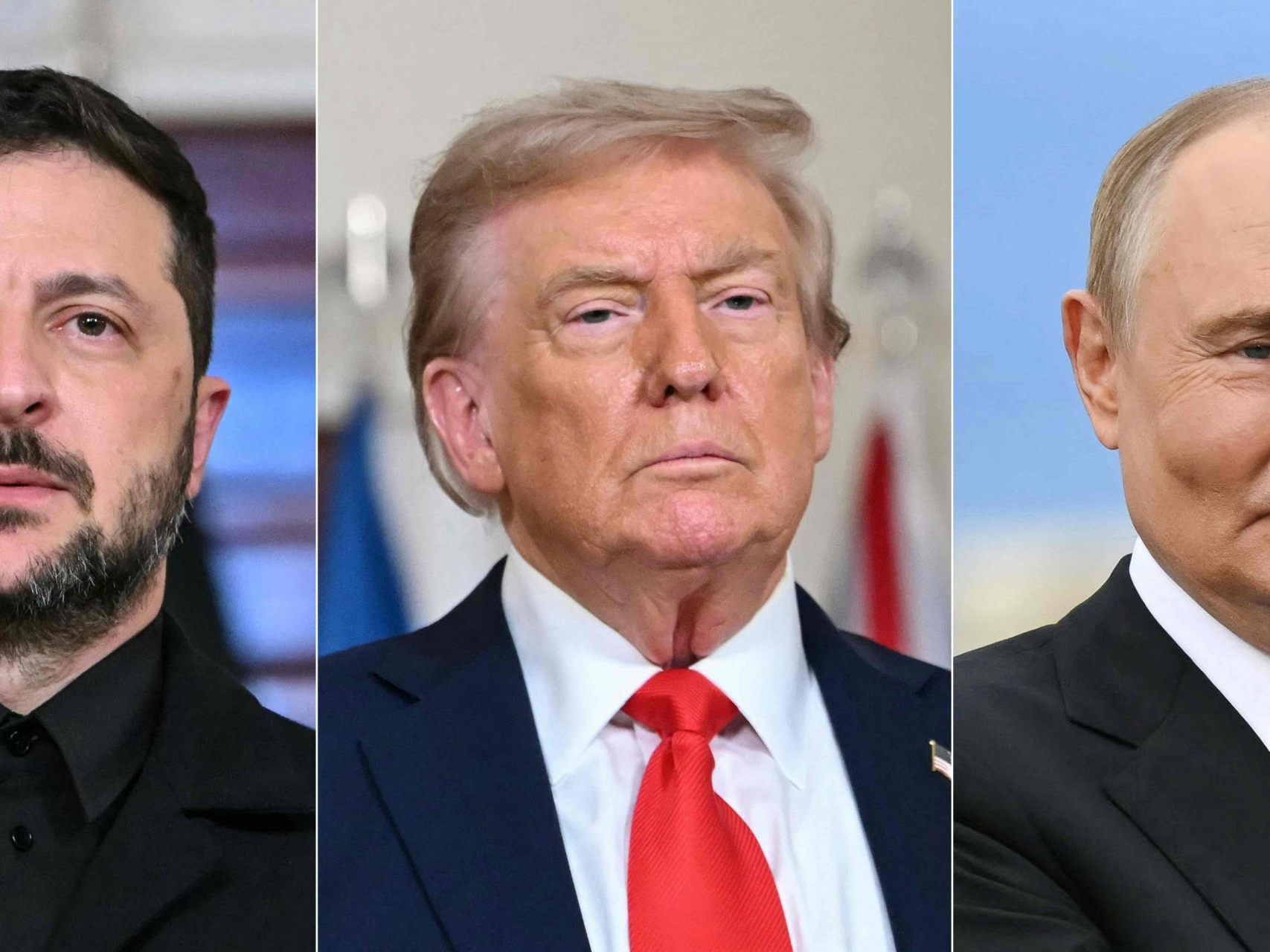 Selenskyj, Trump und Putin sollen ein Treffen planen. Selenskyj, Trump und Putin sollen ein Treffen planen.