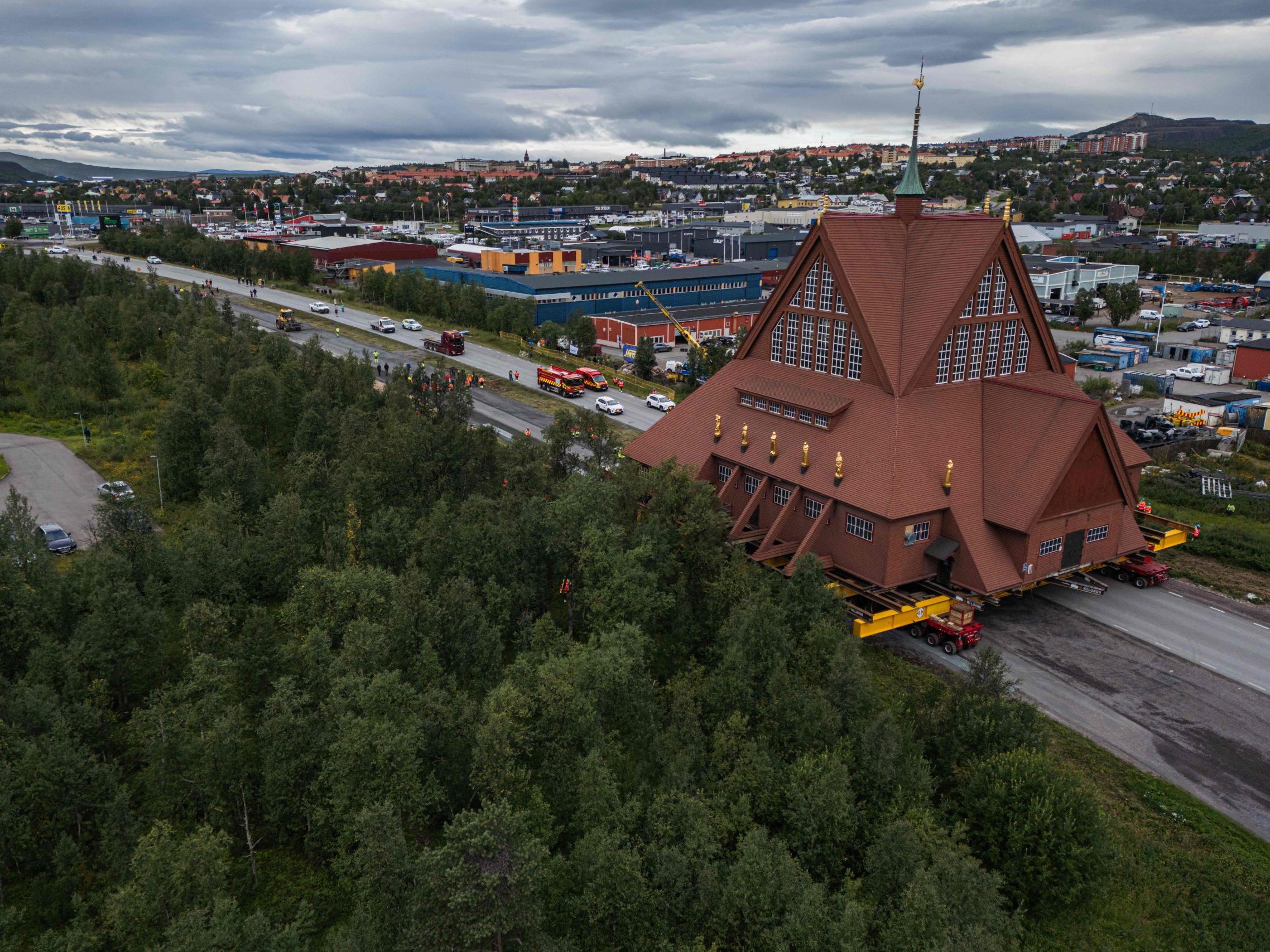 Die Kirche von Kiruna soll heute ihr Ziel erreichen. Die Kirche von Kiruna soll heute ihr Ziel erreichen.