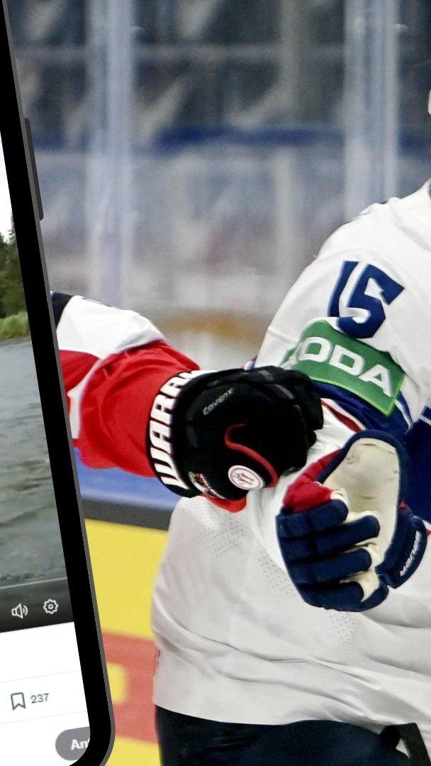 Bären-Begegnung bei Werbedreh mit NHL-Star John Hayden (r. im US-Nationaldress) und Kraken-Maskottchen Buoy in Alaska