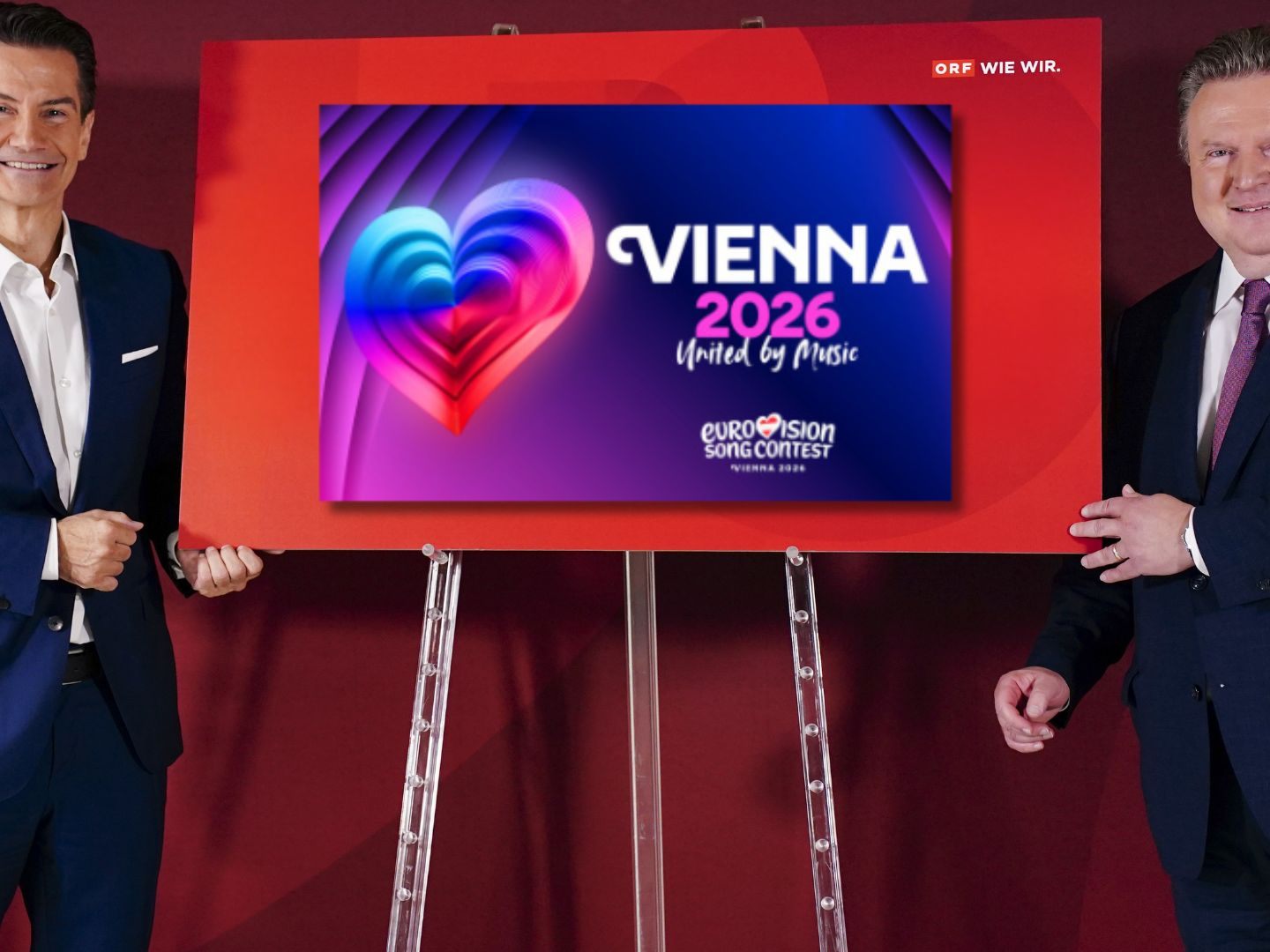 Pressekonferenz zum Song Contest 2026 in Wien.