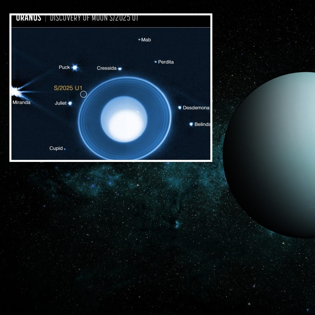 Der neue Uranus-Mond S/2025 U1 ist nur etwa zehn Kilometer groß und blieb bislang unentdeckt.