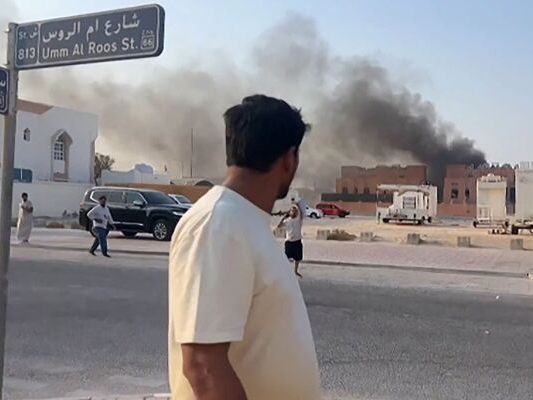 Rauch nach Explosionen in Doha