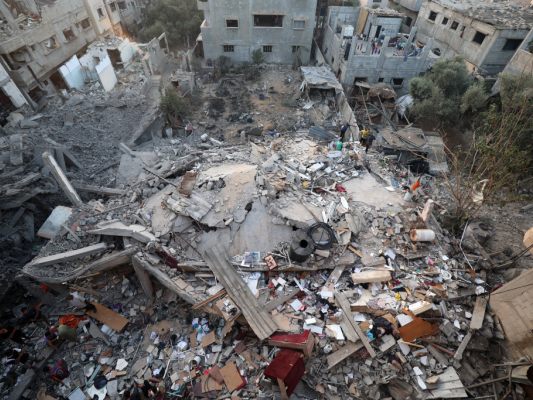 Zerstörtes Gebäude im Nuseirat Flüchtingscamp in Gaza