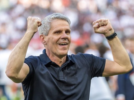 WAC-Trainer Kühbauer durfte nach Cup-Achtelfinalaufstieg jubeln