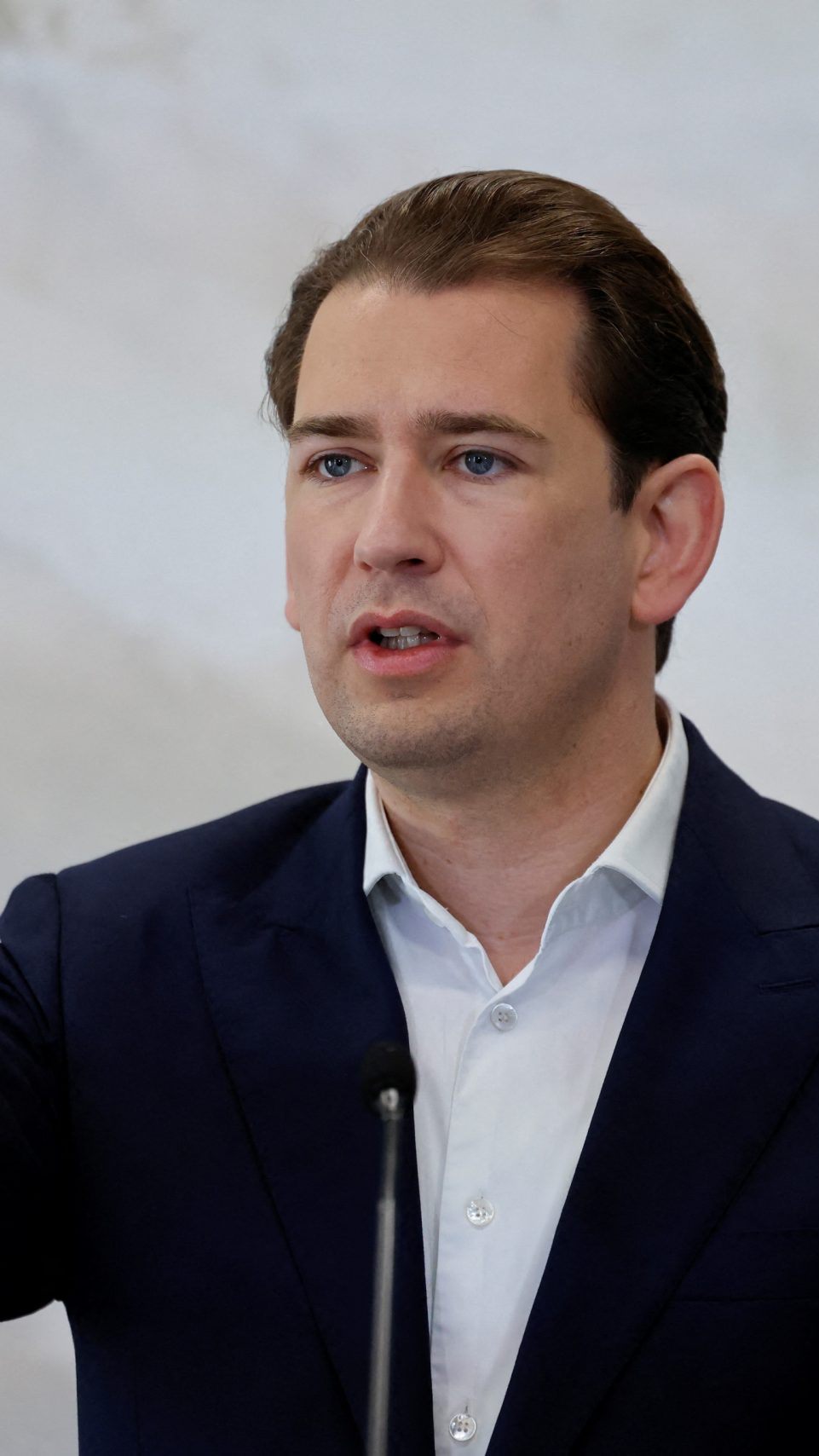 Sebastian Kurz bei einer Pressekonferenz in Wien am 27. Mai 2025.