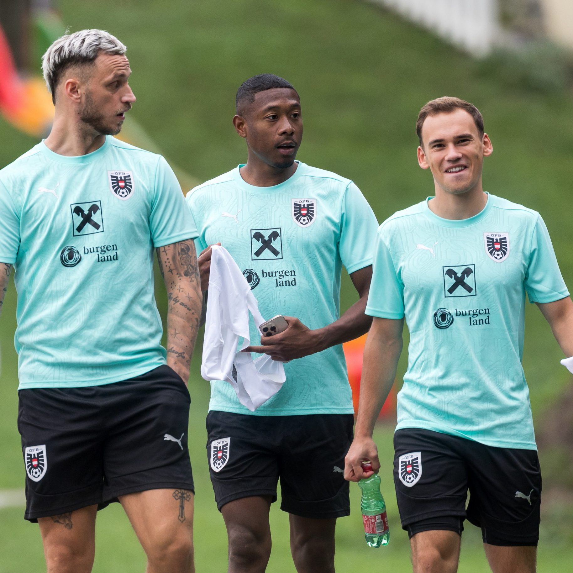 Wurmbrand (rechts) neben Alaba und Arnautovic.