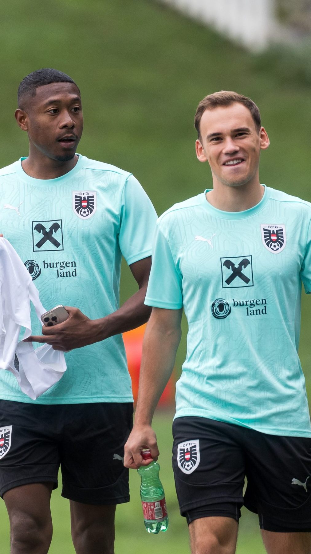 Wurmbrand (rechts) neben Alaba und Arnautovic.