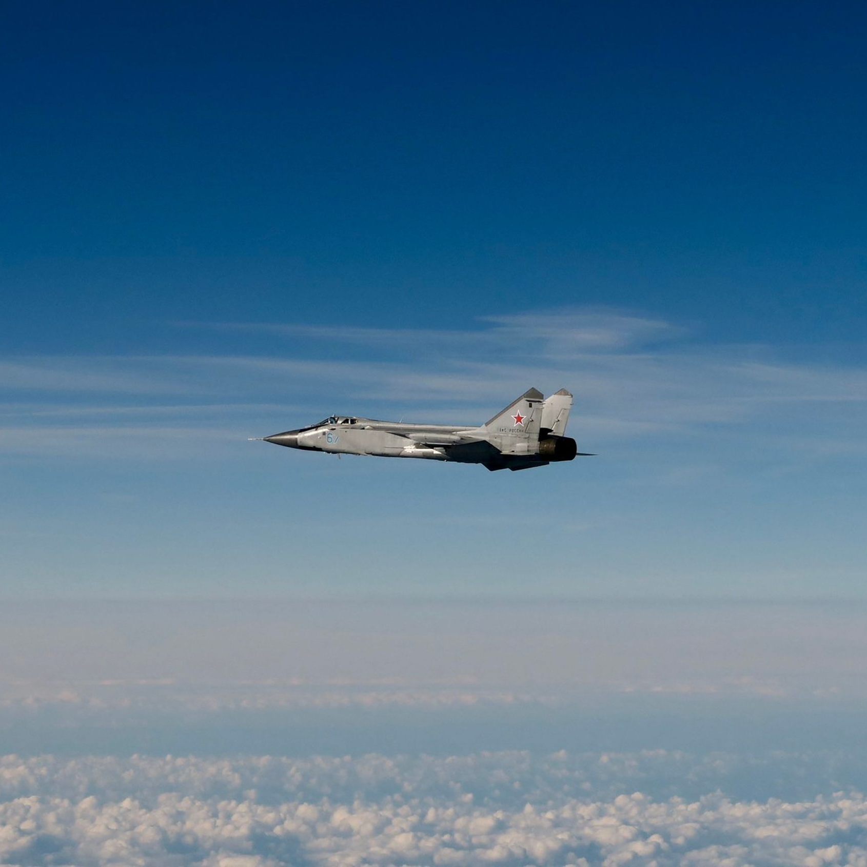 Eine MIG-31 über Estland, fotografiert am 19. September von der schwedischen Luftwaffe.