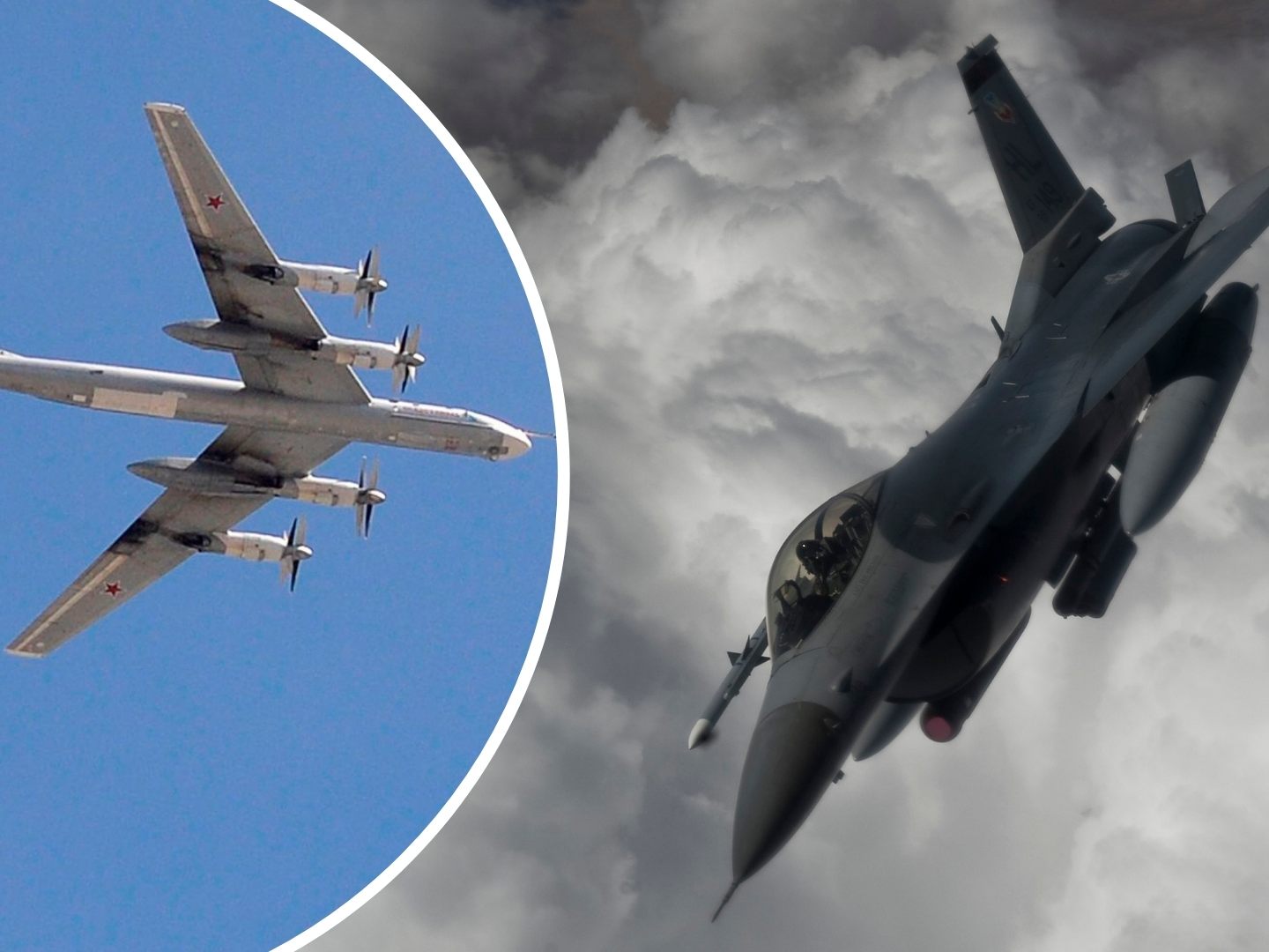 Unter anderem wurden Bomber vom Typ Tu-95 (l.) abgefangen. (Symbolbild)