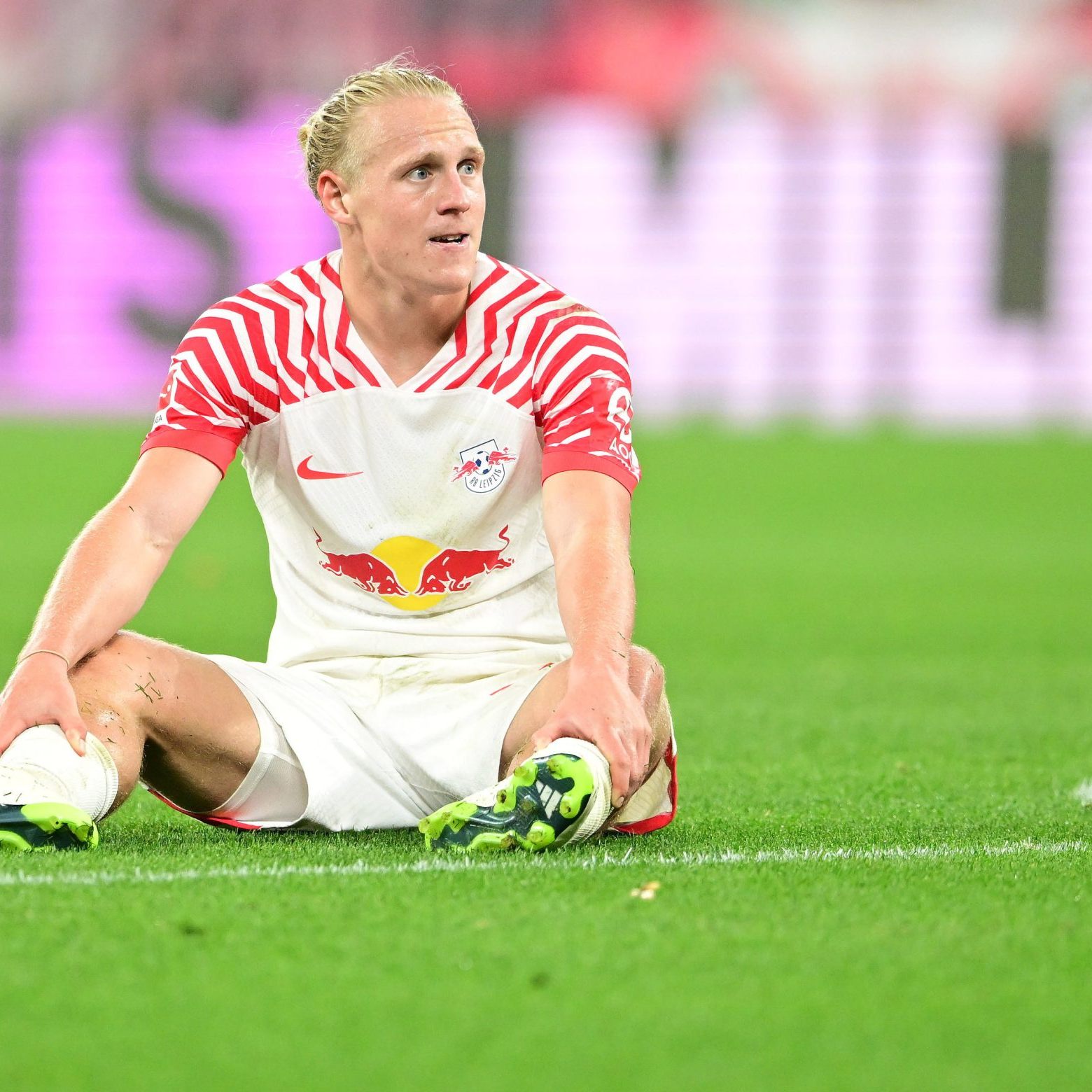 Xaver Schlager im Spiel zwischen RB Leipzig und dem FC Bayern München am 30. September 2023 in der deutschen Bundesliga.