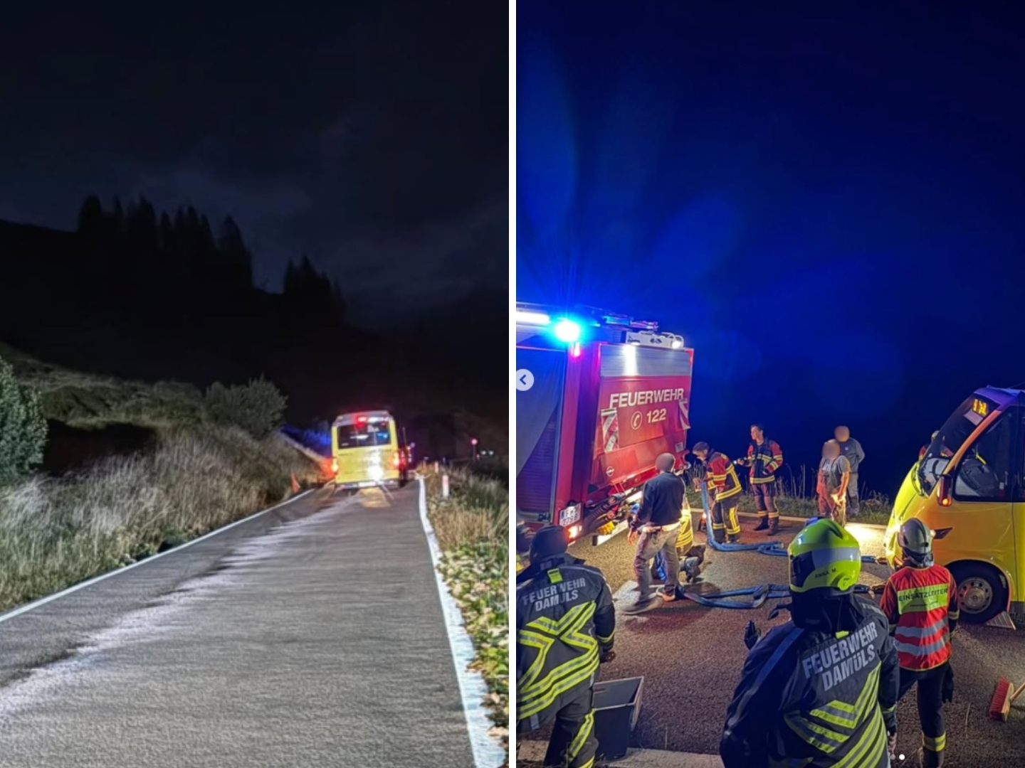 Im Einsatz standen die Feuerwehren Laterns und Damüls.