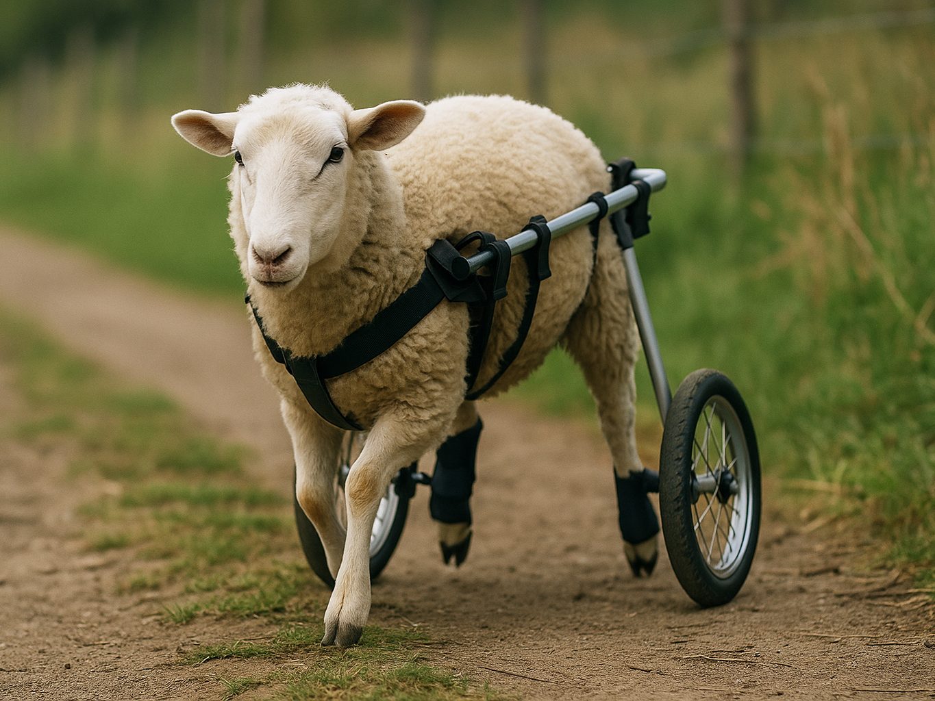 Gerettetes-Schaf-lernt-dank-Spezialrollstuhl-wieder-laufen