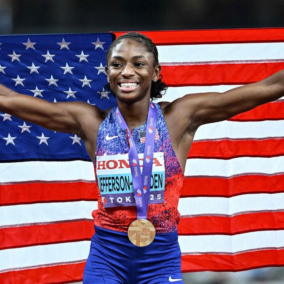 Melissa Jefferson-Wooden (USA) und Oblique Seville (JAM) gewinnen bei der Leichtathletik-WM in Tokio die 100-Meter-Finals.