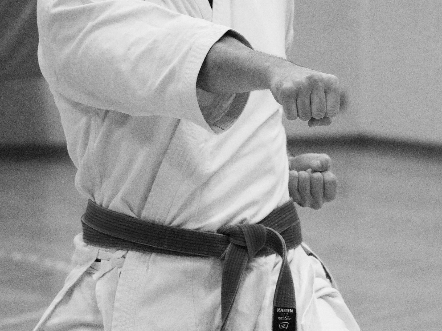 Die Teilnehmer erlernen traditionelles Karate im Shotokan Stil