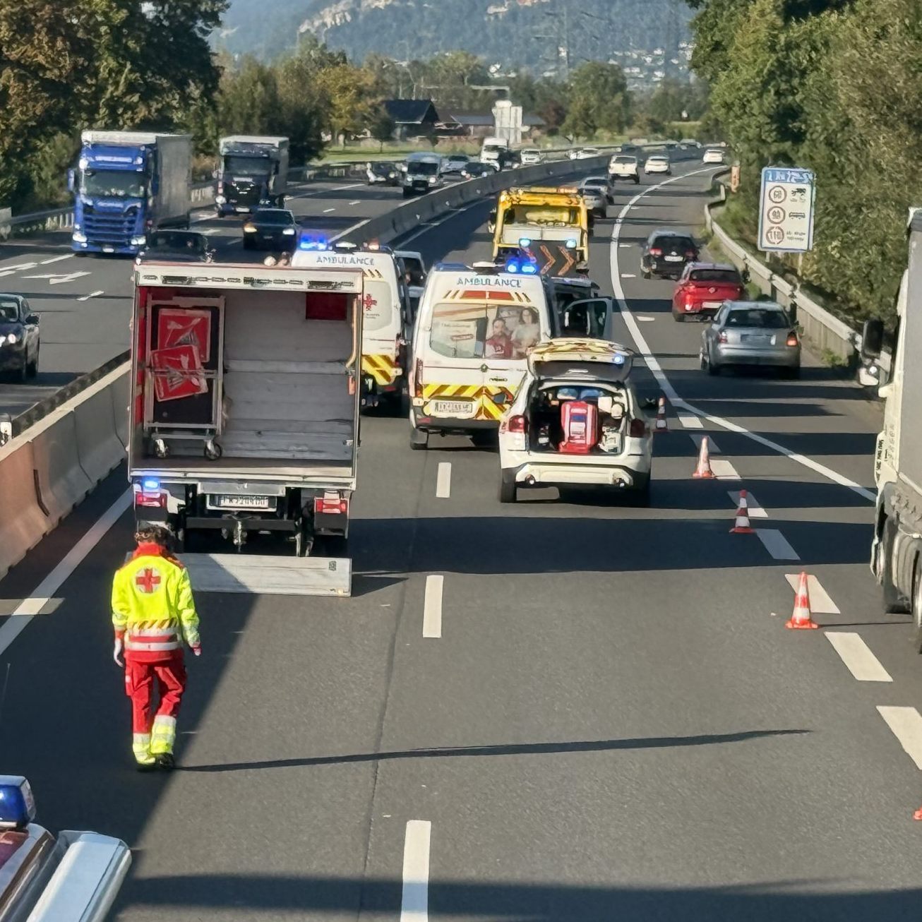 Der Unfall ereignete sich unmittelbar nach der Auffahrt Dornbirn West in Fahrtrichtung Deutschland.